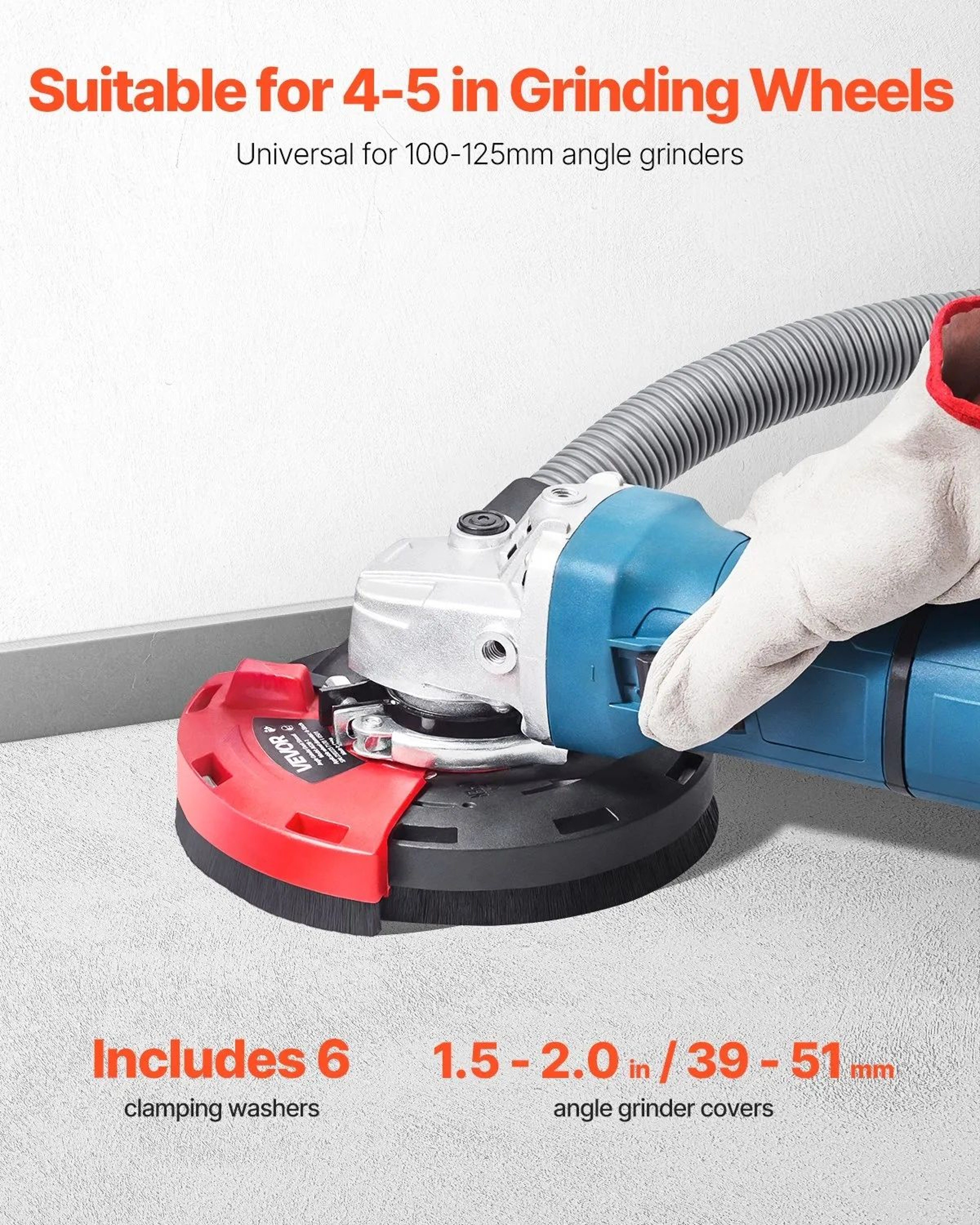 Angle Grinder Dust Shroud For 45 Inch Grinding Wheels With Vacuum Adapter 3