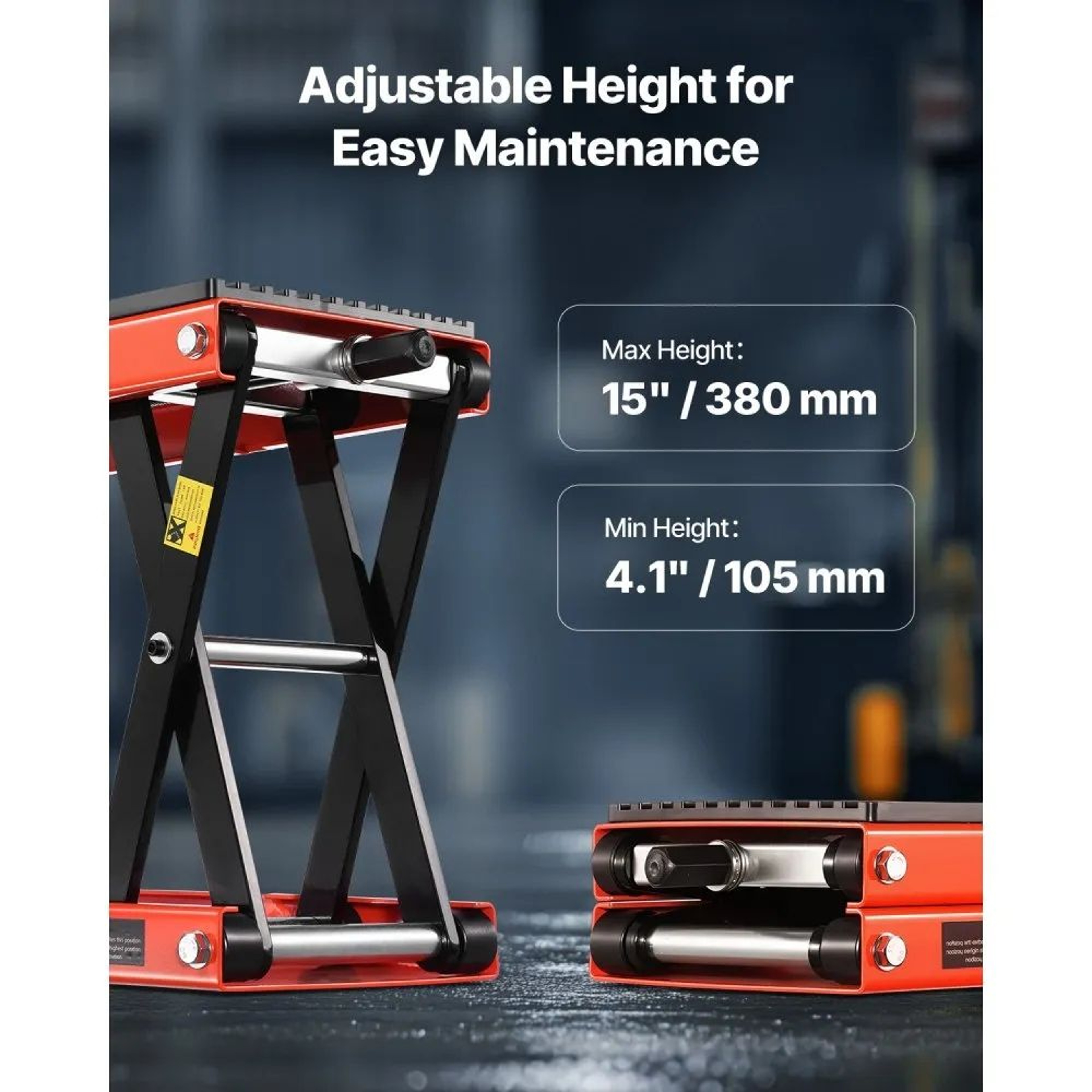 1200LB Motorcycle Scissor Lift Jack With Wide Platform And Adjustable Height 2