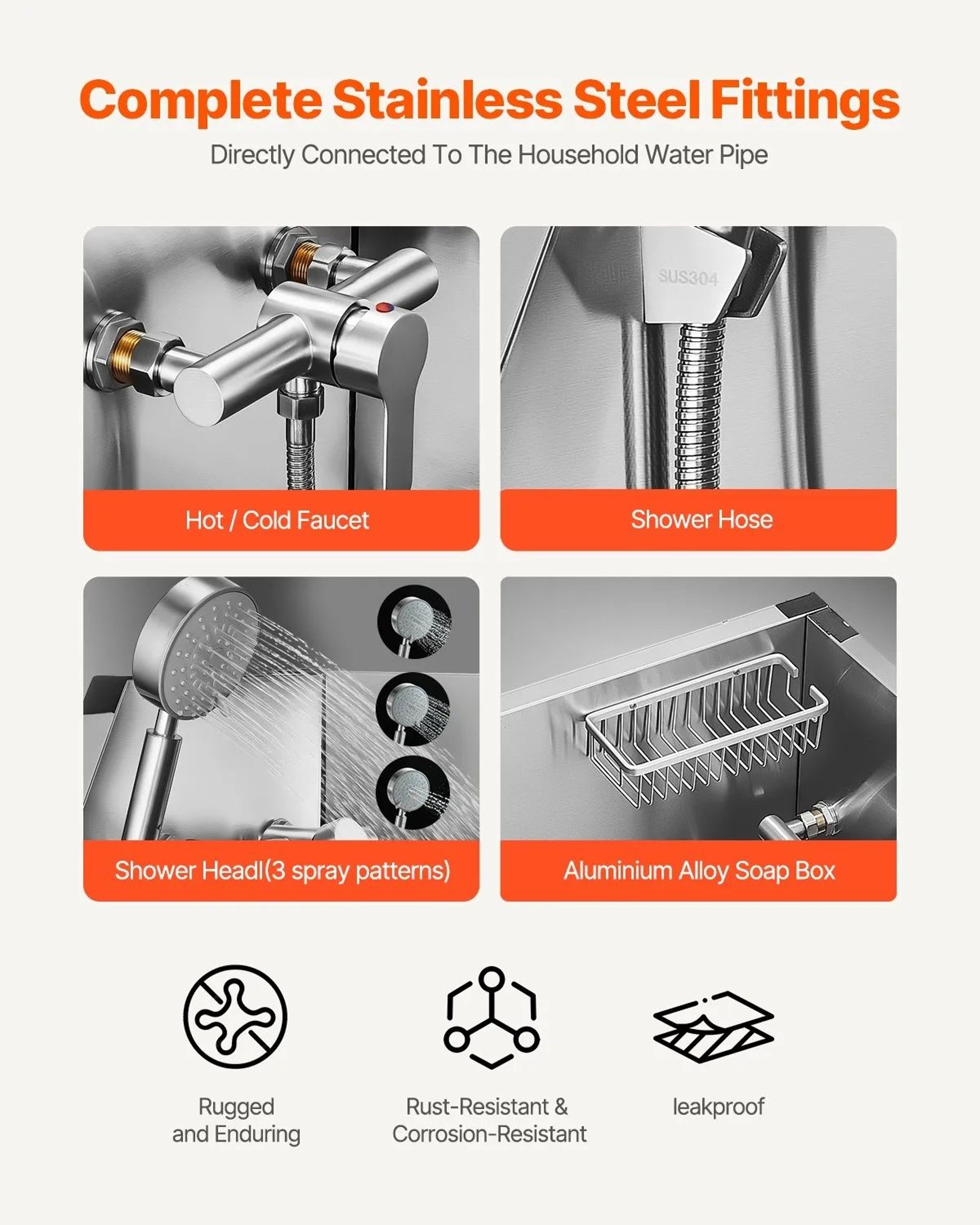 38Inch Stainless Steel Dog Washing Station With Hot And Cold Faucet And NonSlip Stairs 4