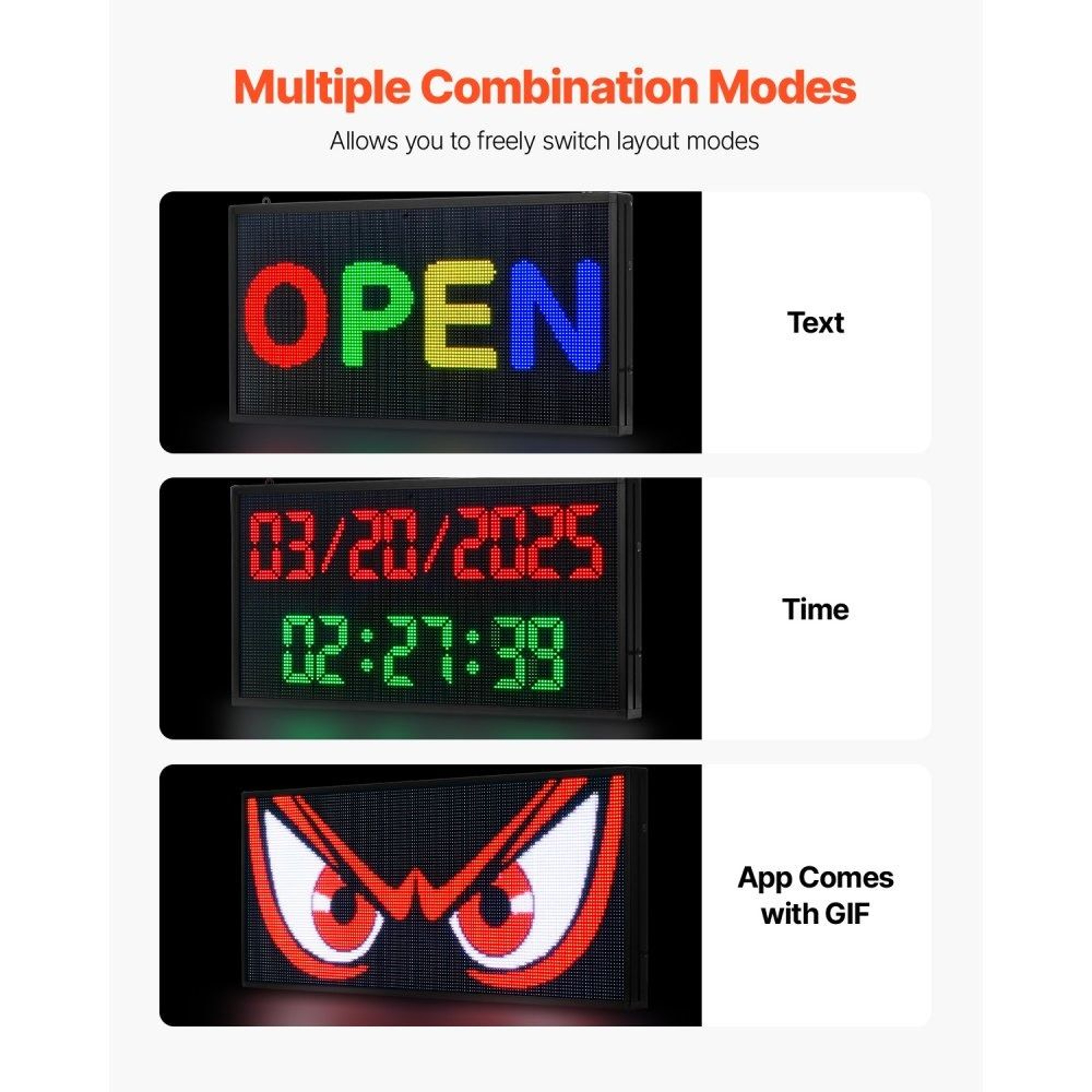 Programmable LED Sign With Bluetooth App Control And FullColor Scrolling Display 6