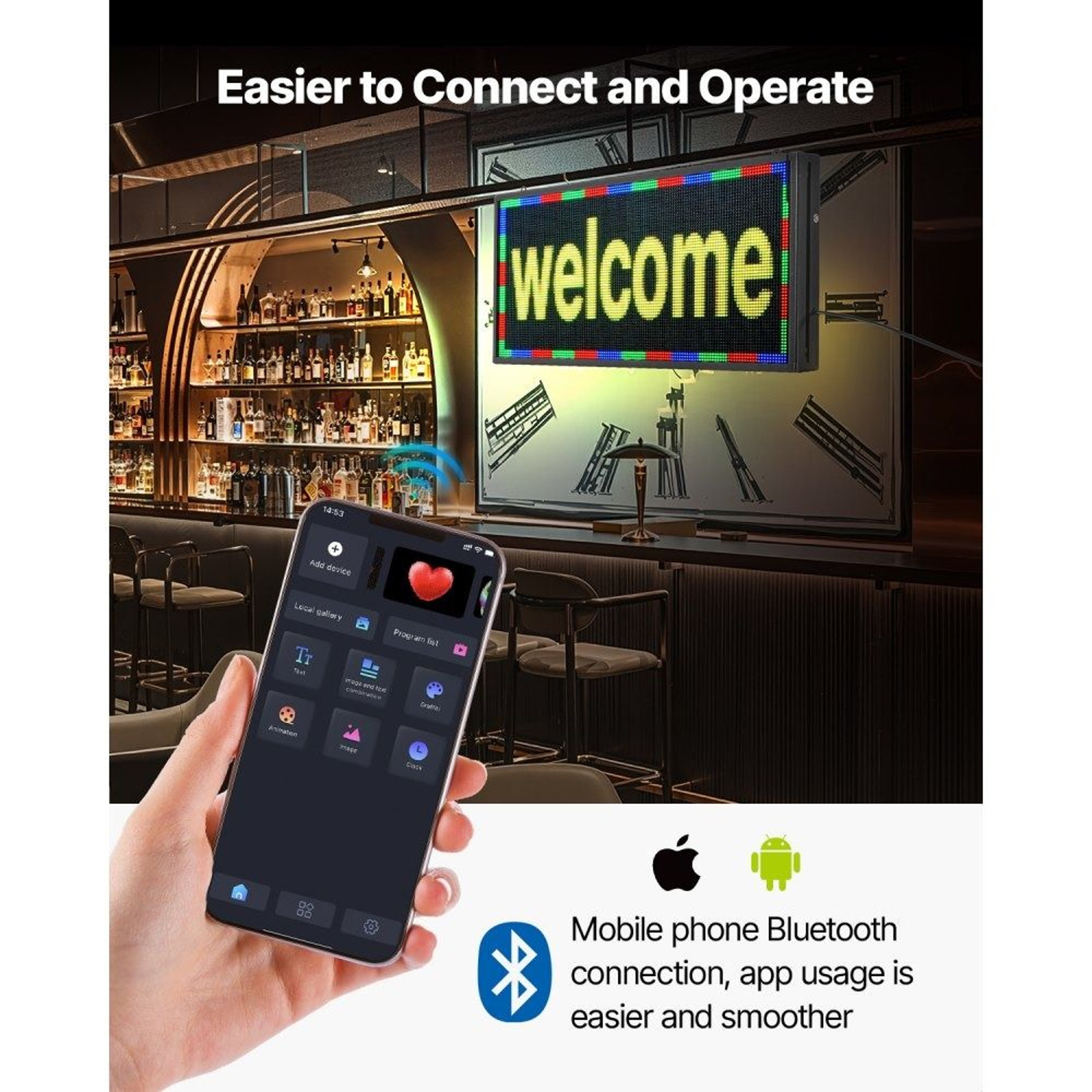 Programmable LED Sign With Bluetooth App Control And FullColor Scrolling Display 3