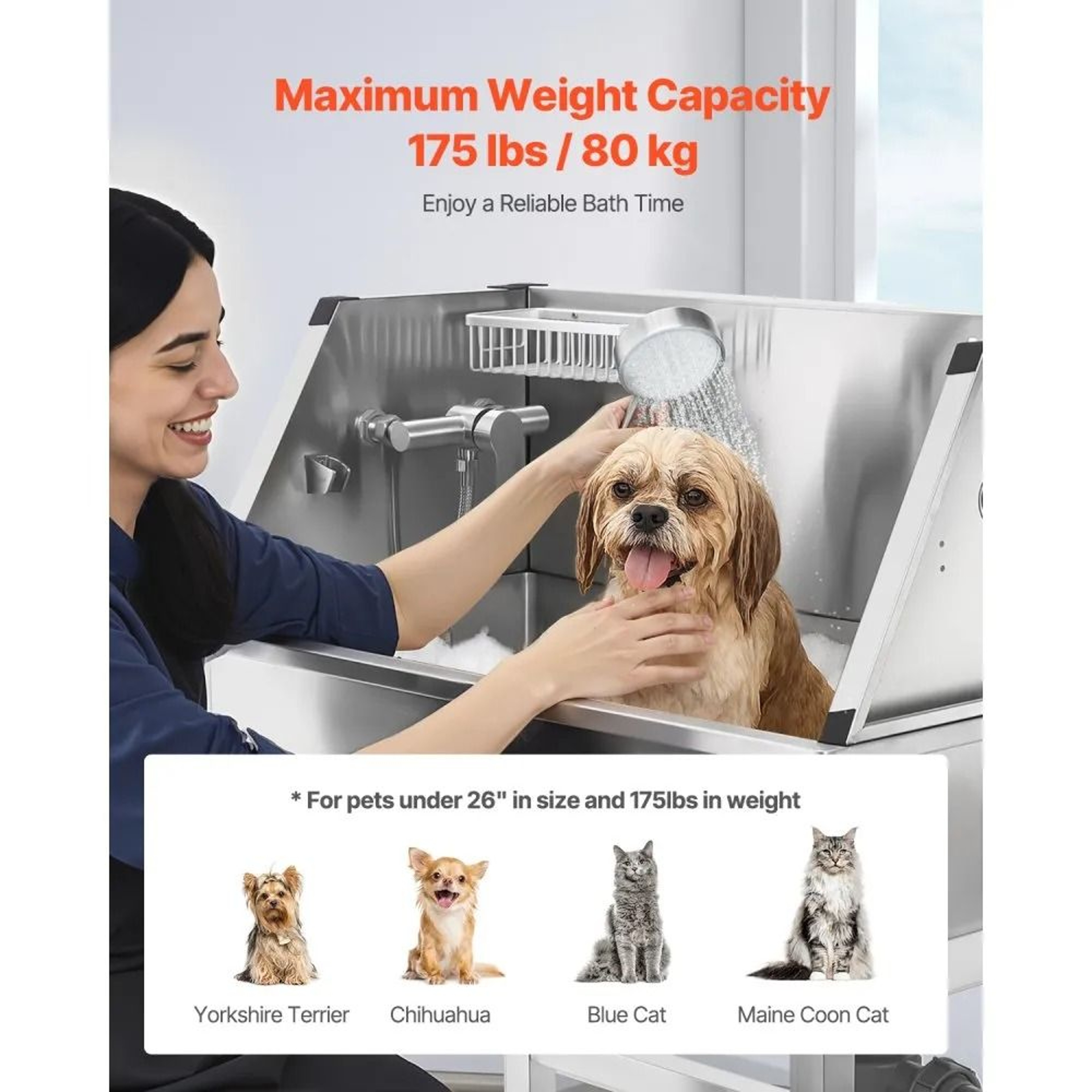34Inch Stainless Steel Dog Washing Station With Hot And Cold Faucet 2