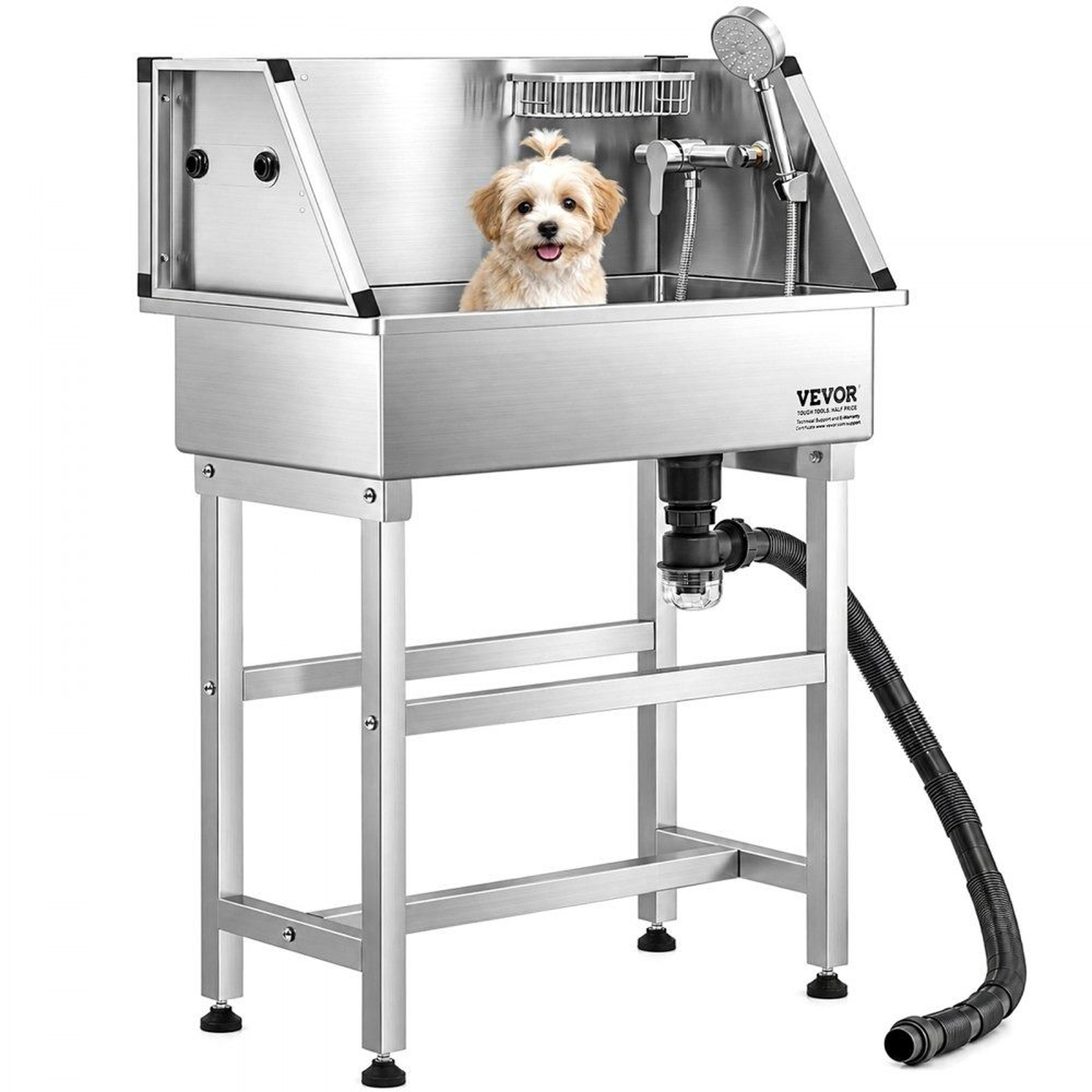 34Inch Stainless Steel Dog Washing Station With Hot And Cold Faucet 0