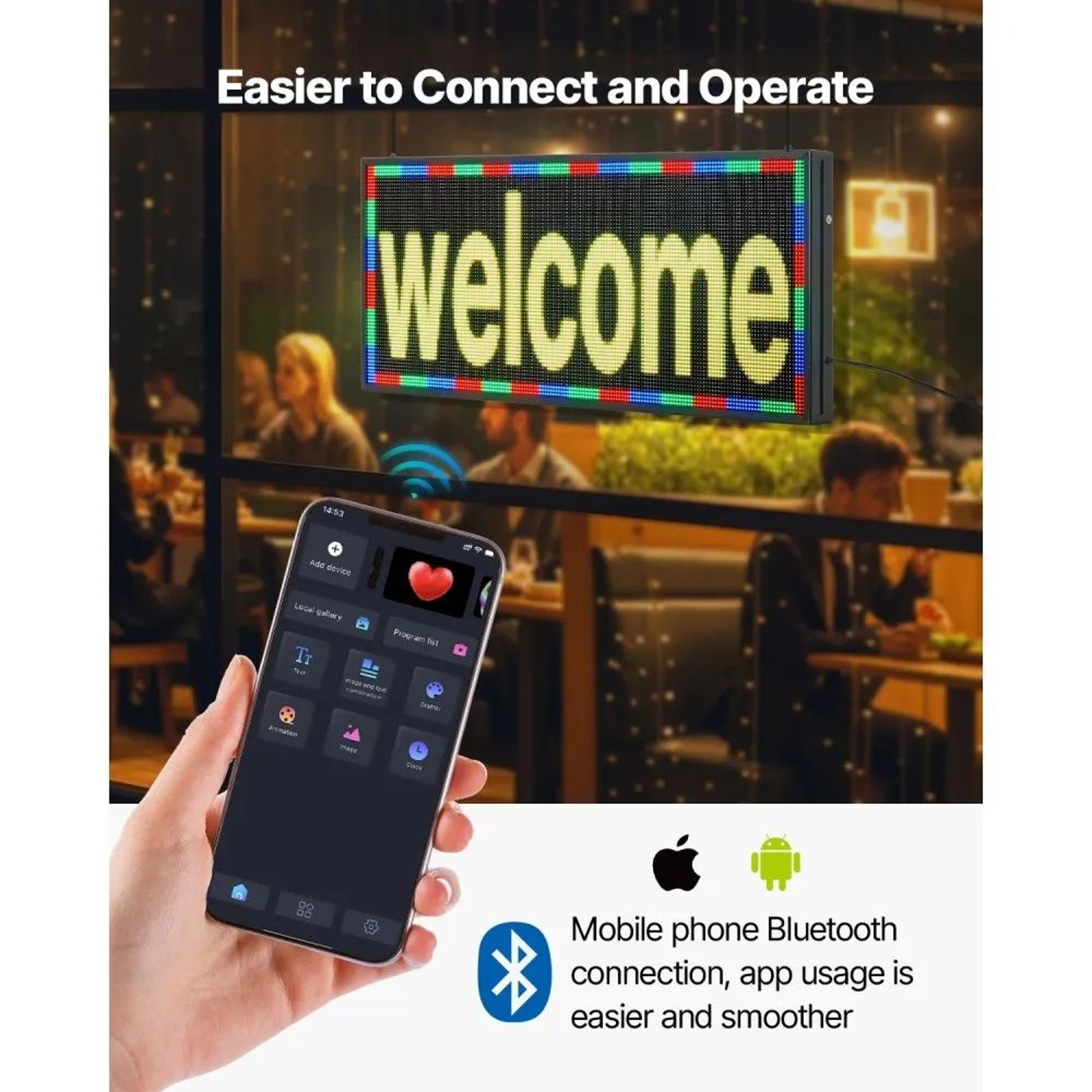 Programmable LED Sign P6 Full Color Bluetooth Scrolling Display For Store Advertising 1