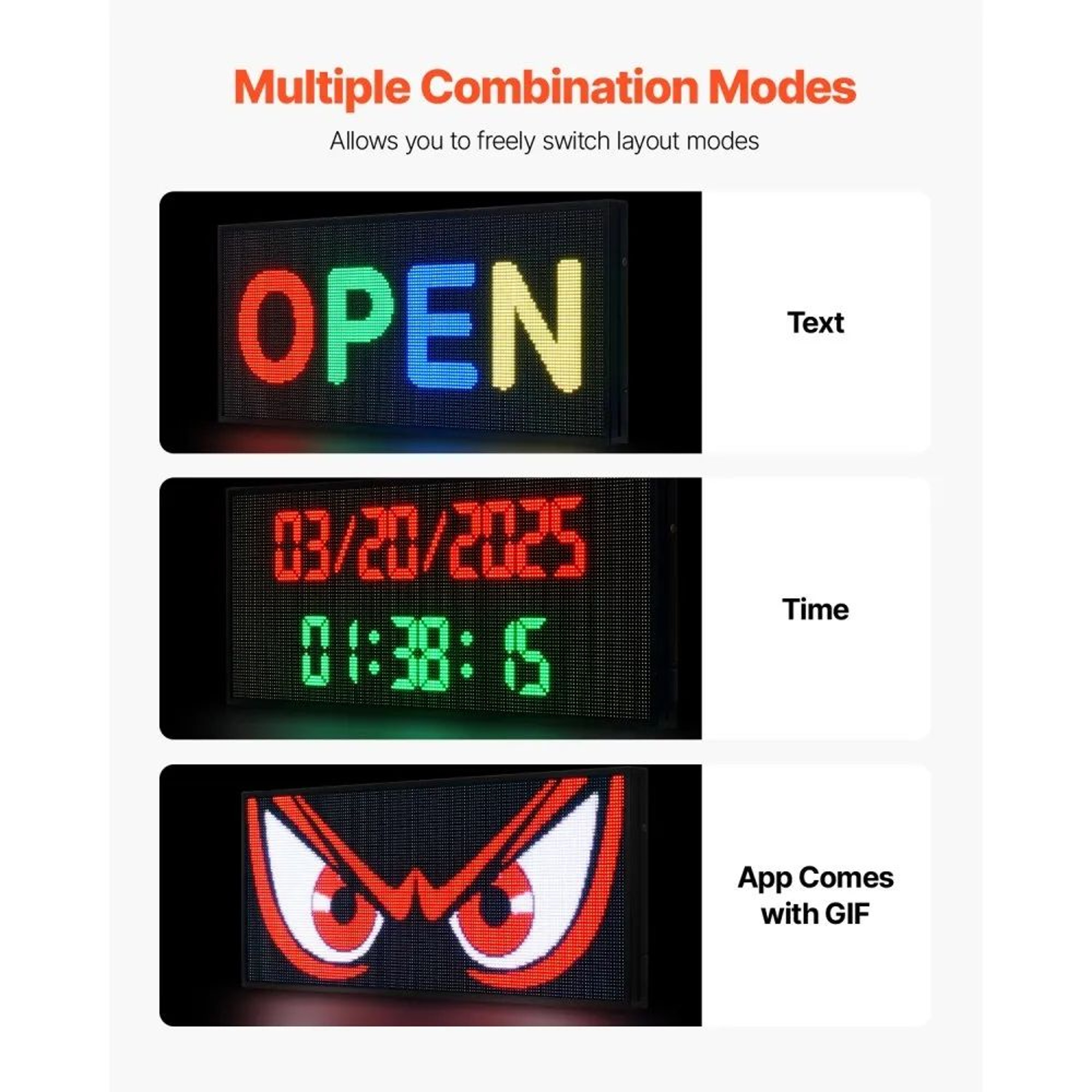 Programmable LED Sign P6 Full Color Bluetooth Scrolling Display For Store Advertising 2