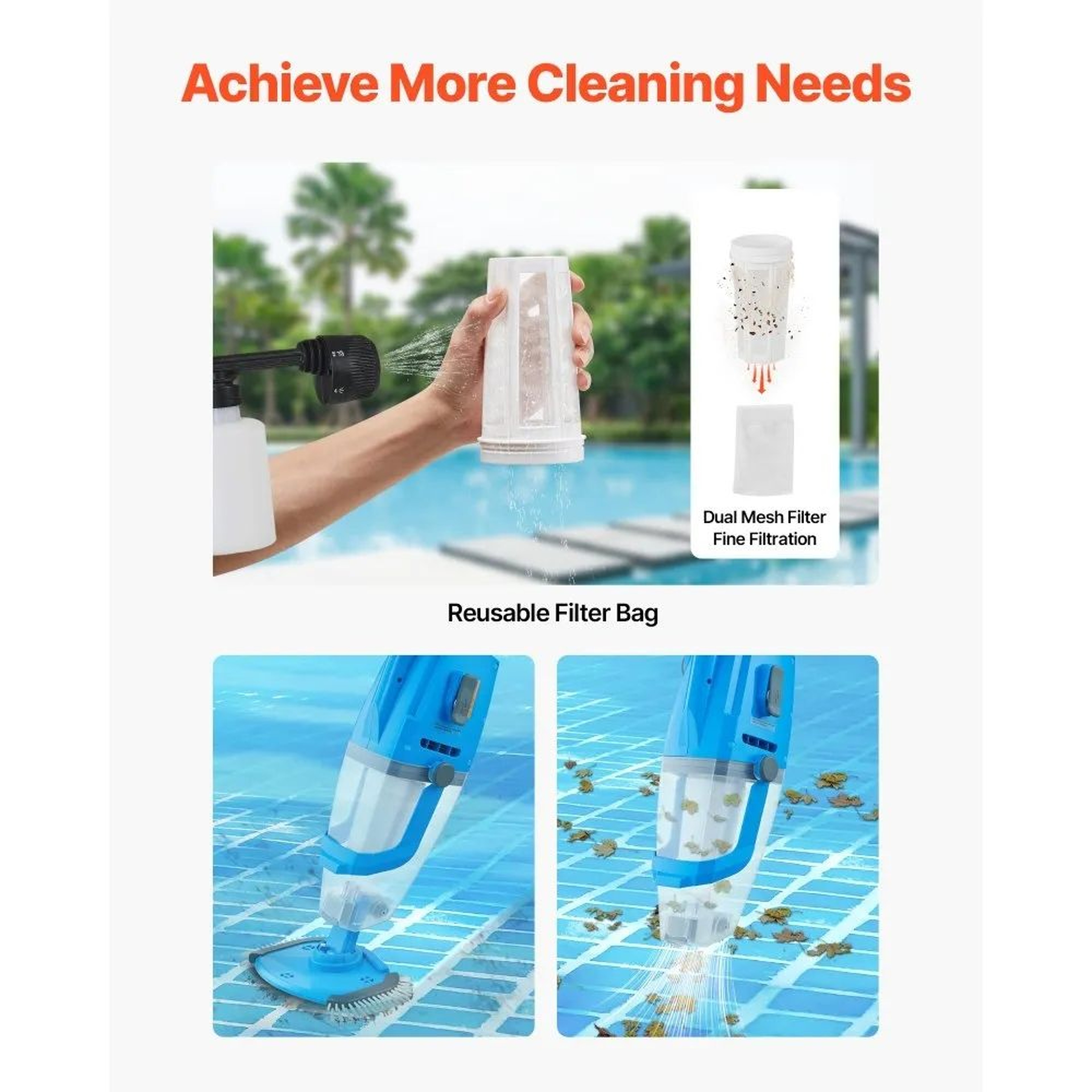 Cordless Pool Vacuum With 26 GPM Suction And Adjustable Extension Pole 2