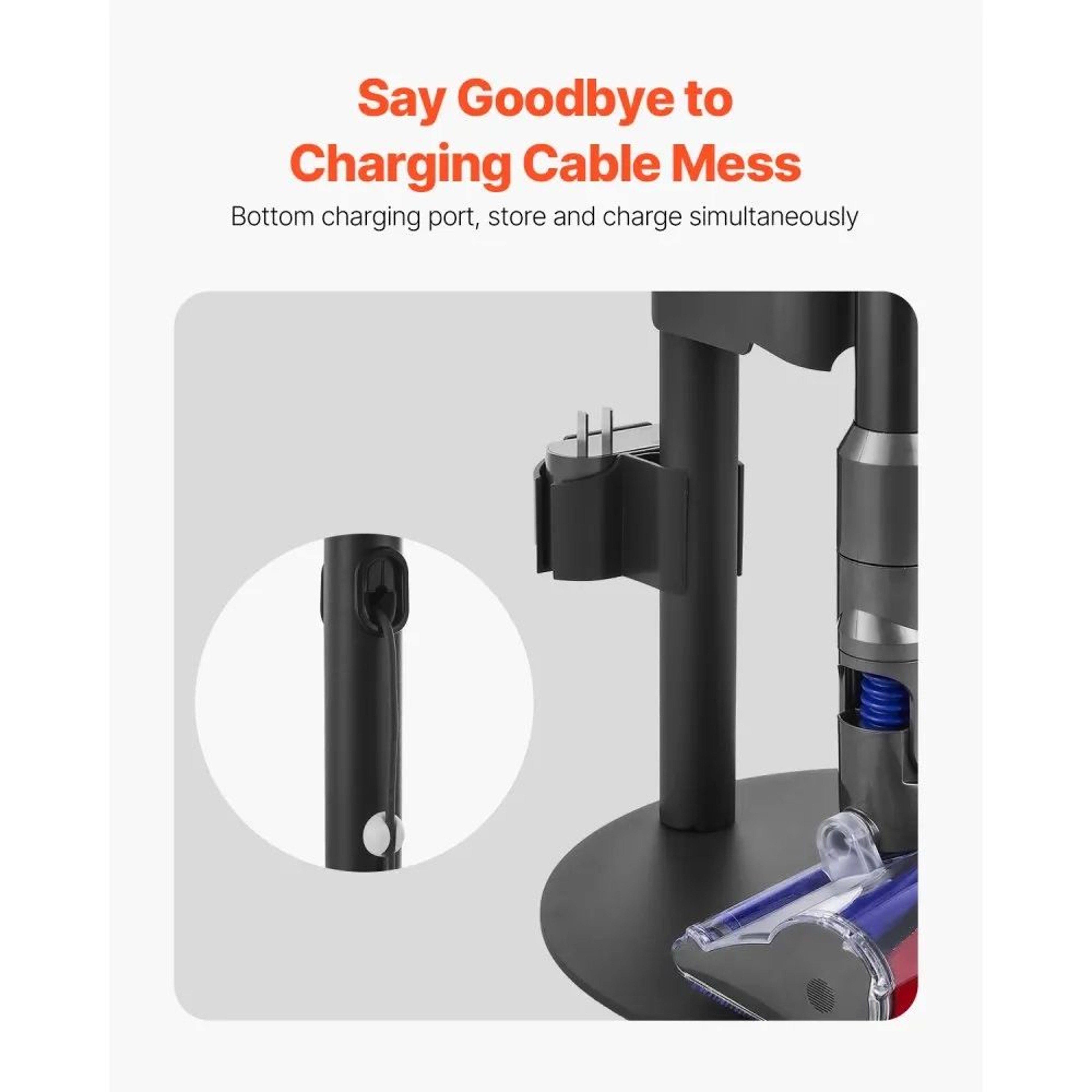 Vacuum Stand Holder Compatible With Dyson V7 V8 V10 V11 V12 V15 With Accessory Storage 3