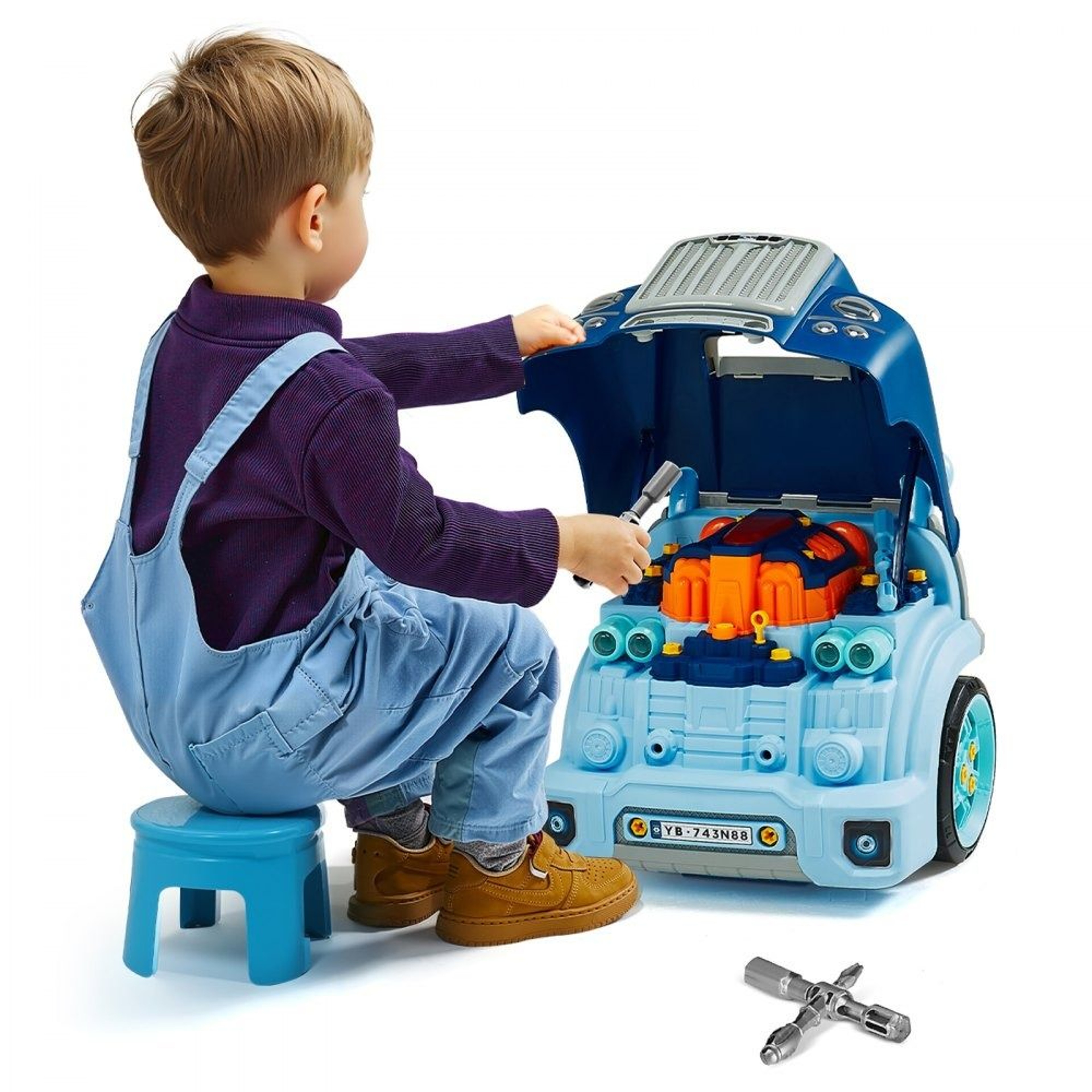 Kids Mechanic Engine Toy Car Repair Play Set With Lights And Sounds 0