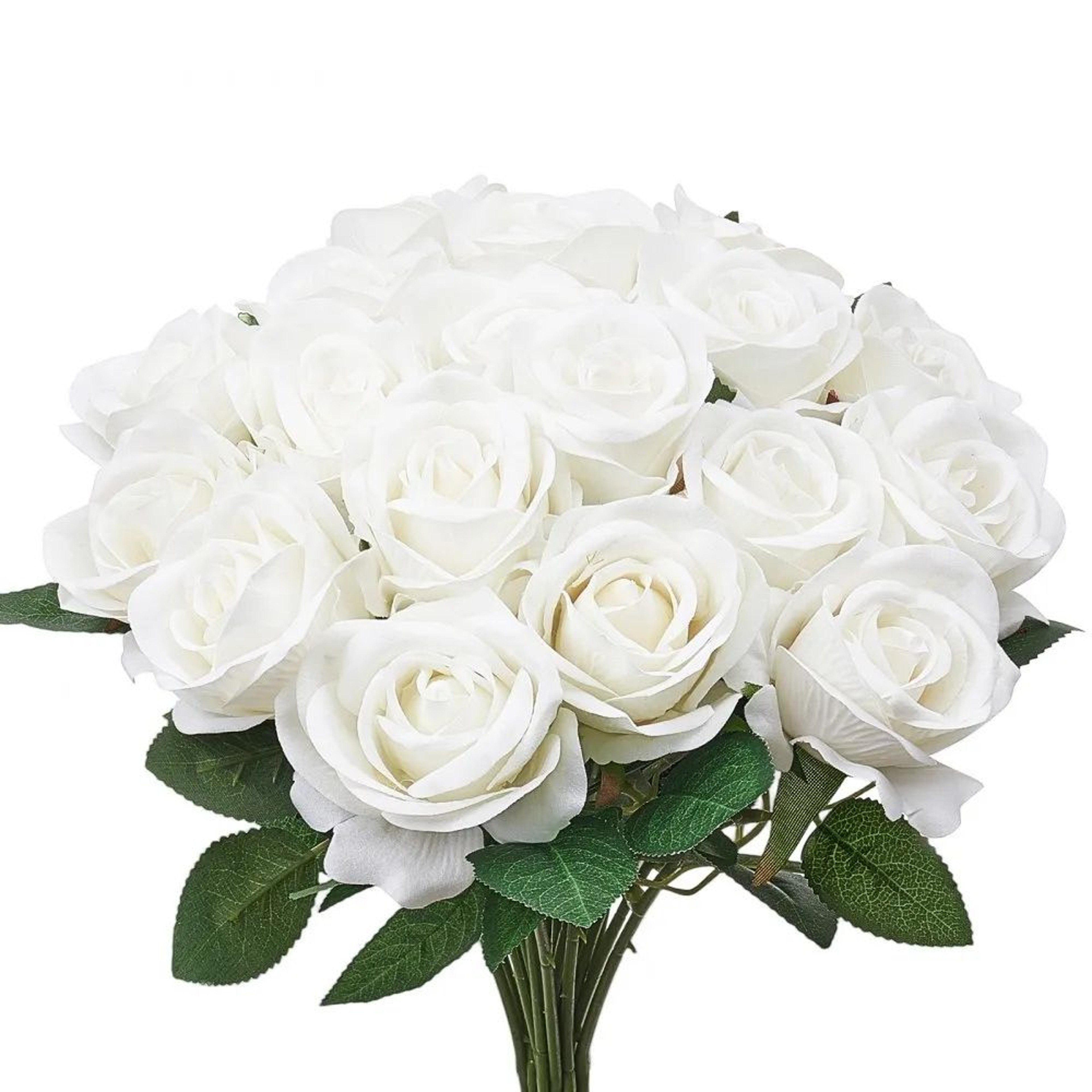 120 Pcs White Artificial Roses With Stems For Wedding Bouquets And DIY Floral Decor 7