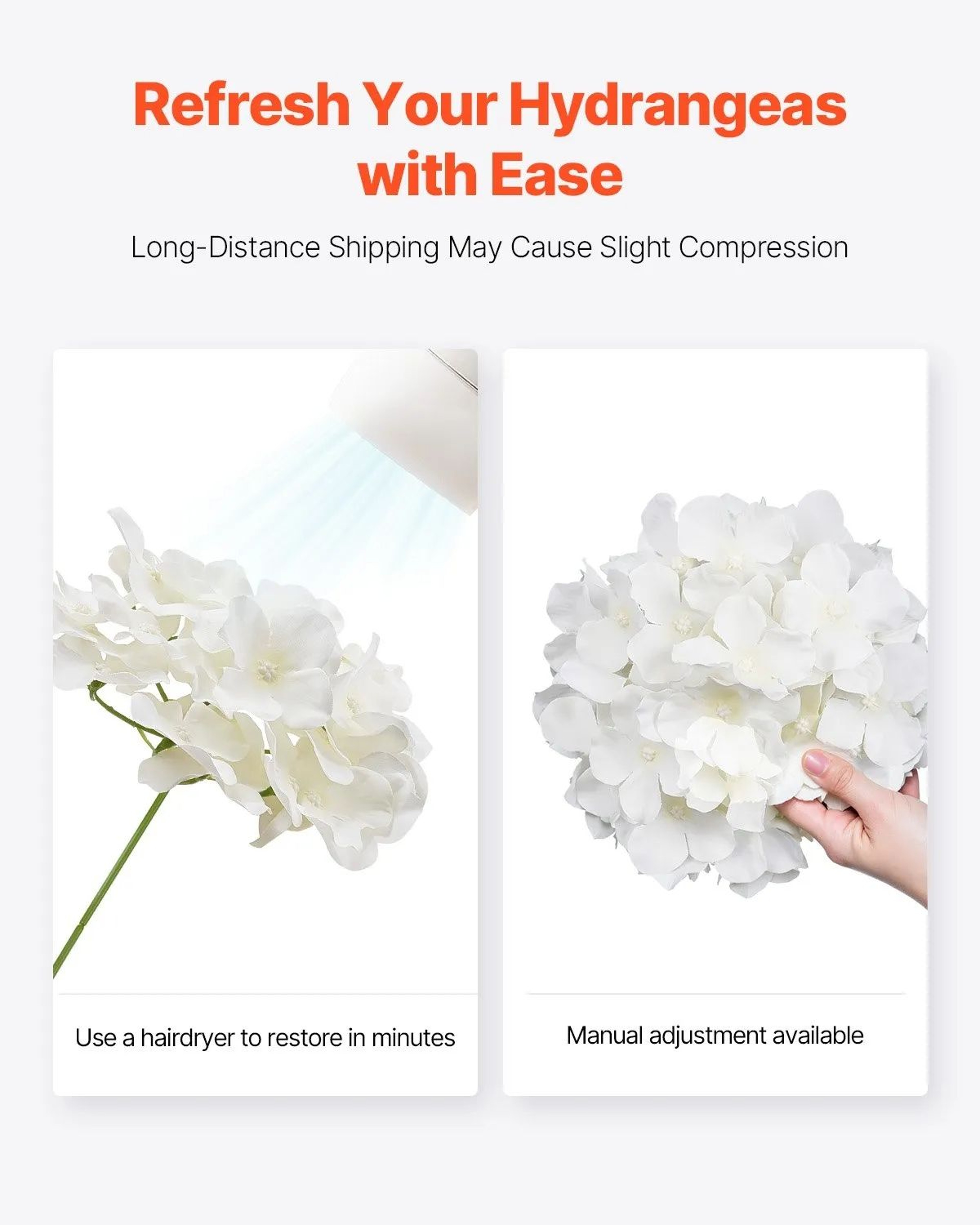 305 Pcs White Artificial Hydrangea Flowers With Stems For Wedding Bouquets And DIY Decor 2