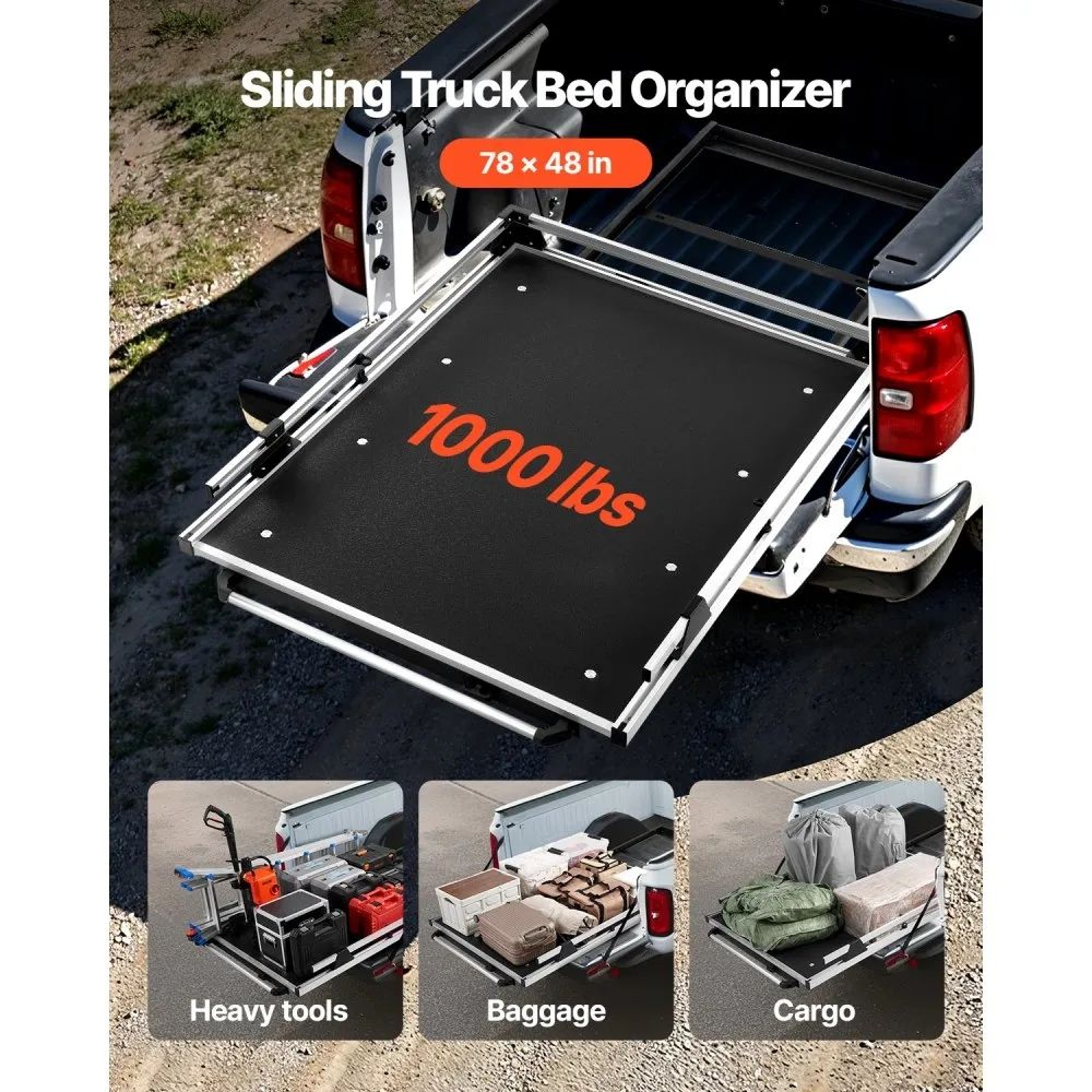 Sliding Truck Bed Organizer With 1000 LB Capacity And 78 X 48Inch PullOut Tray 1