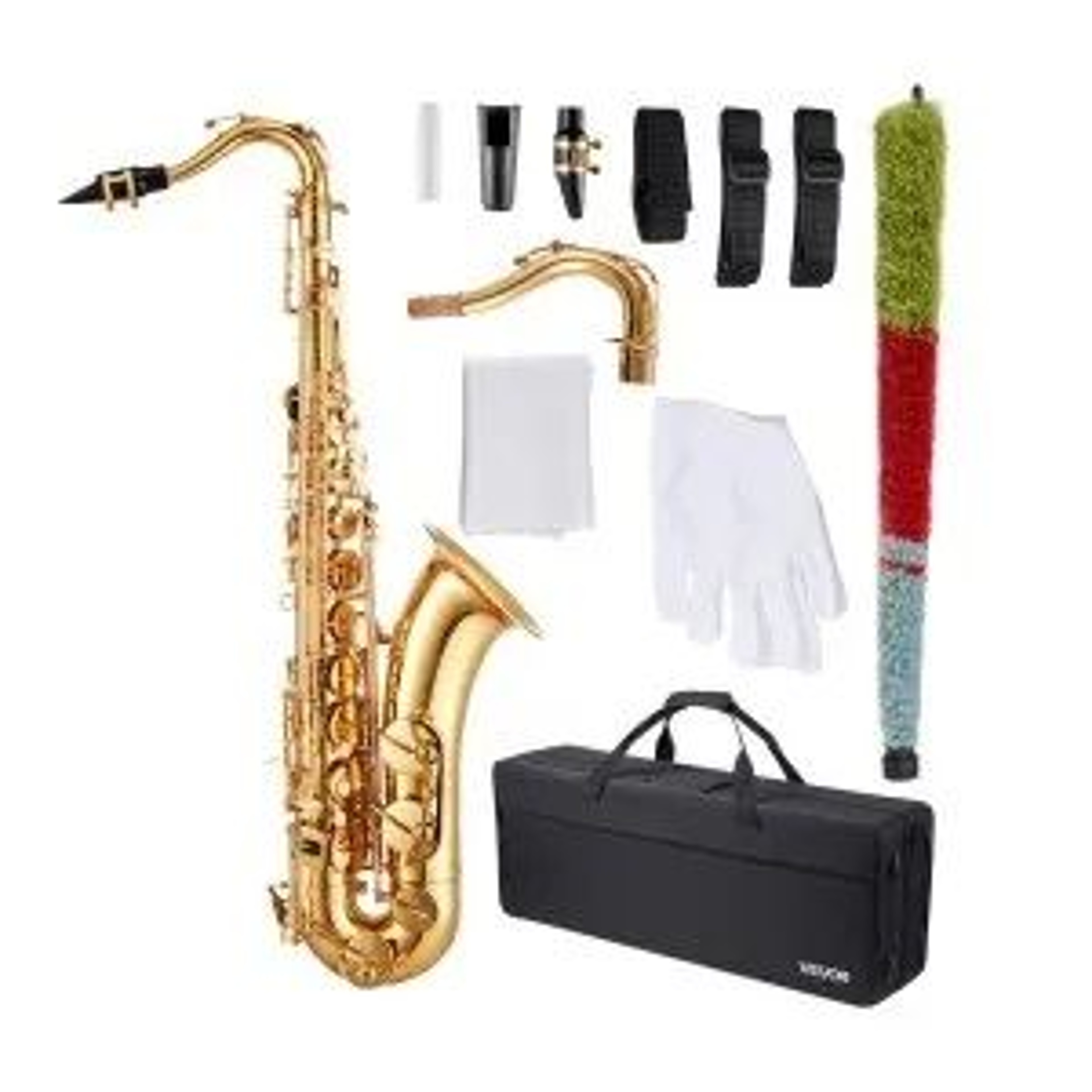 B Flat Tenor Saxophone Beginner Kit With 23 Keys And Brass Body 0