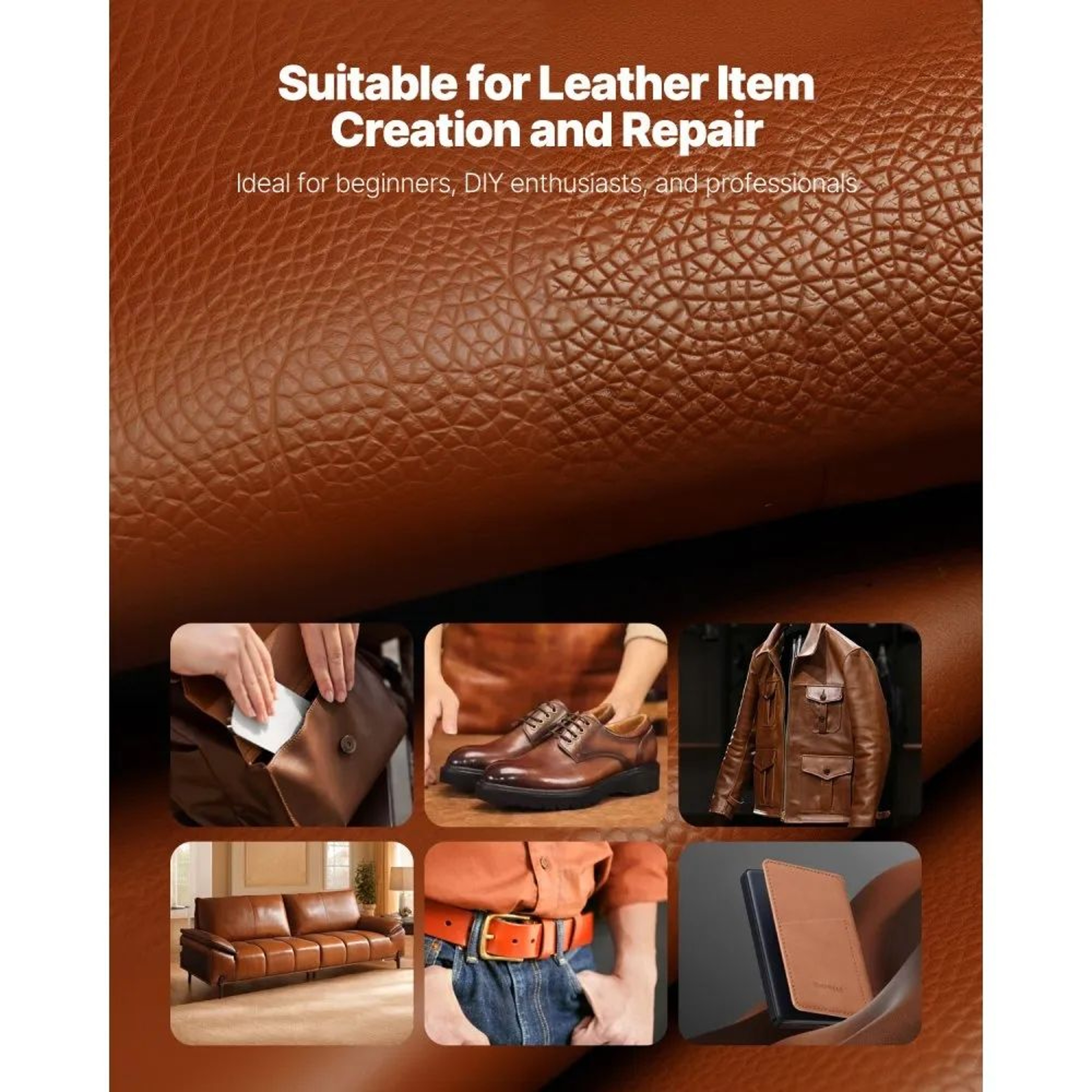 38Piece Leather Working Tools Kit With Canvas Storage Bag For DIY Crafting 1