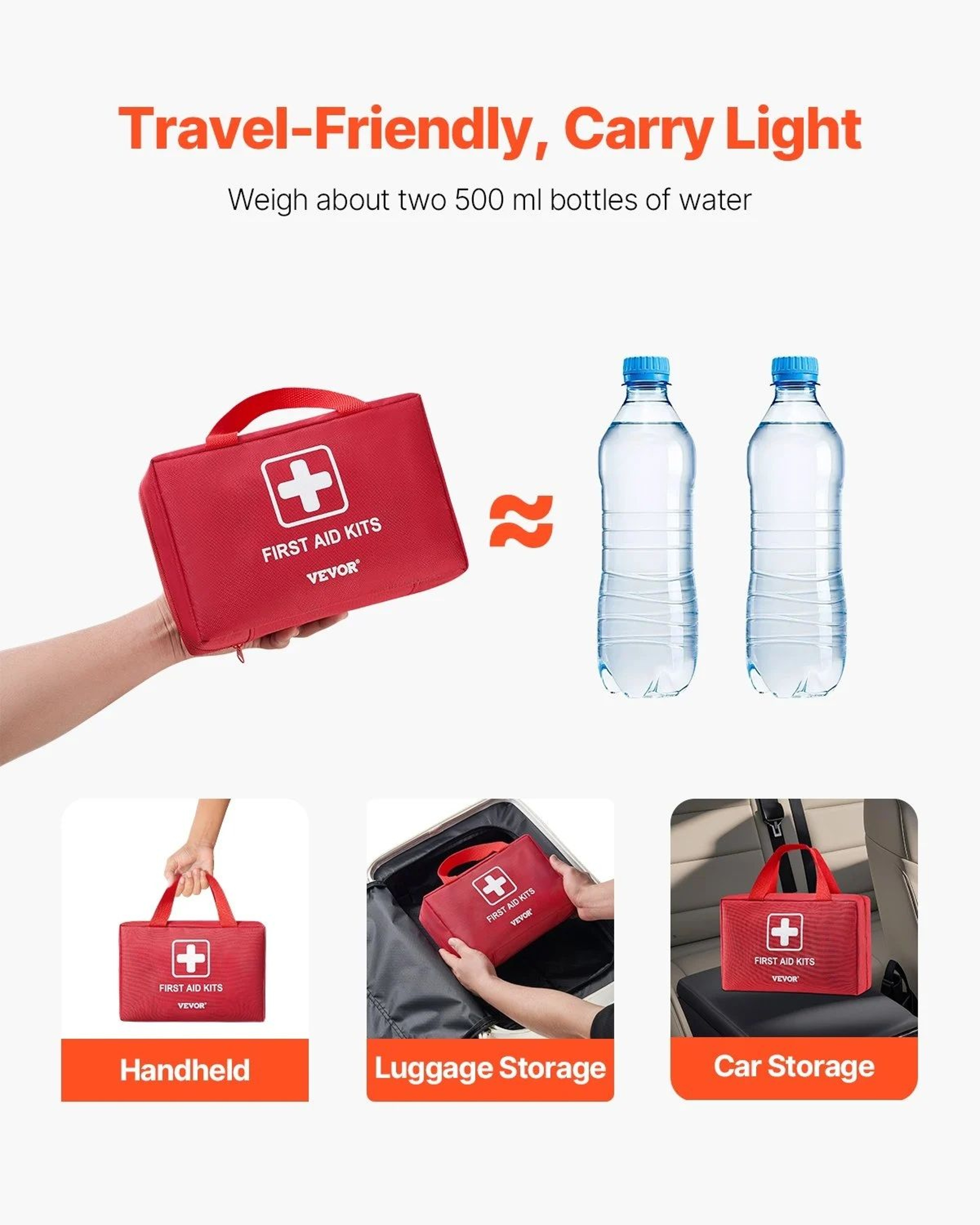 500Piece First Aid Kit With Durable 600D Nylon Emergency Medical Bag 4