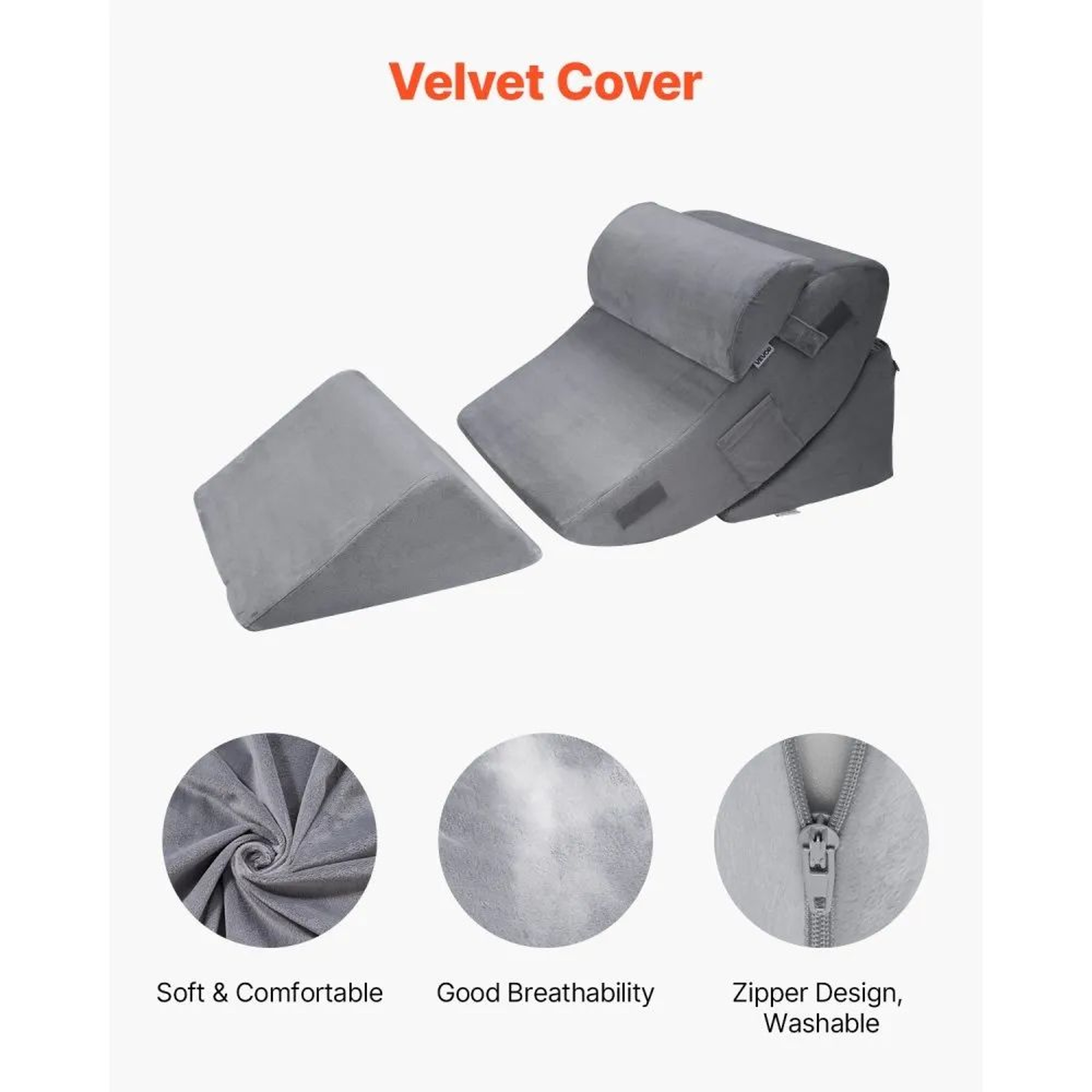 4Piece Adjustable Bed Wedge Pillow Set For Sleeping And Elevated Support 4