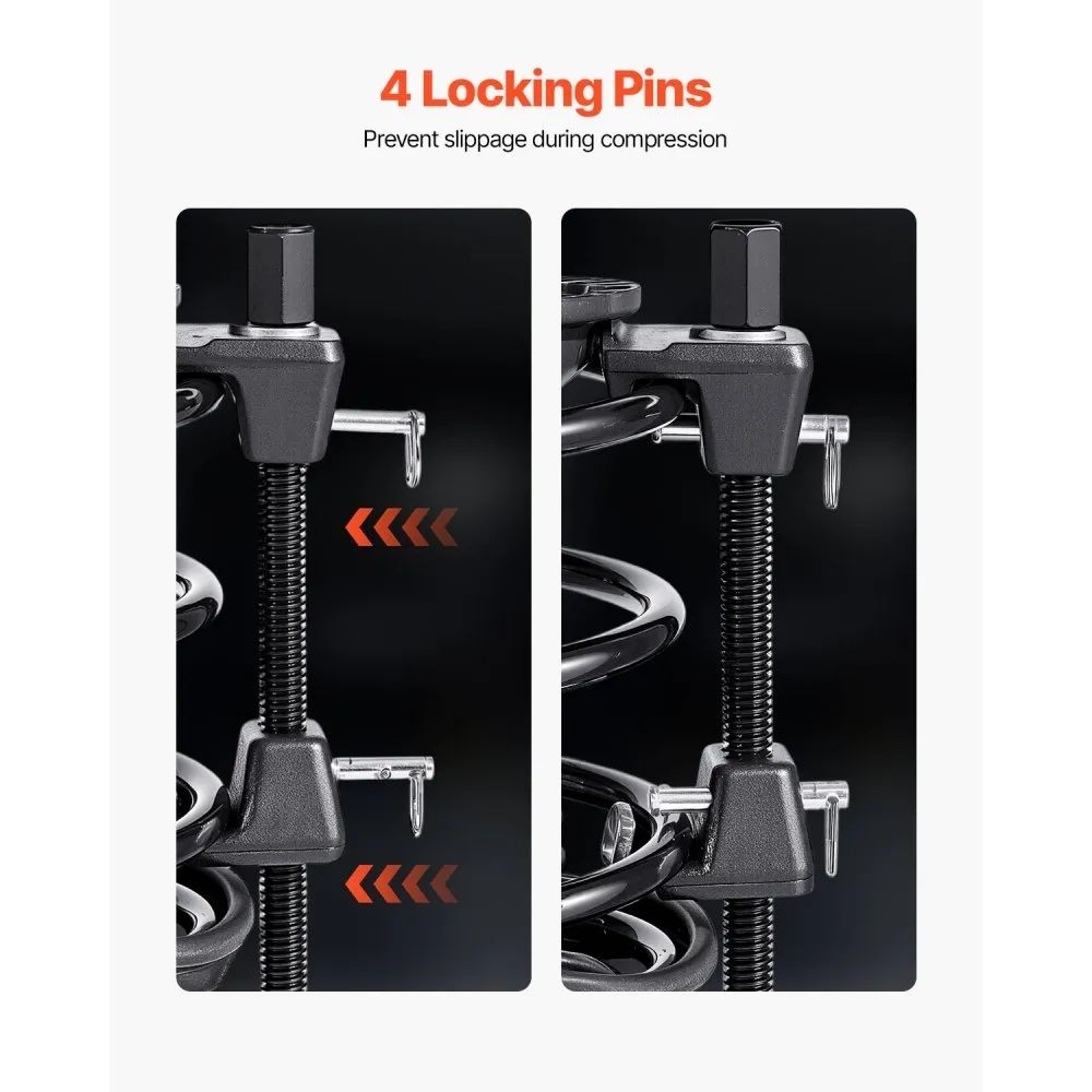 Heavy Duty Strut Spring Compressor Tool Set With 4 Safety Pins And Storage Case 5
