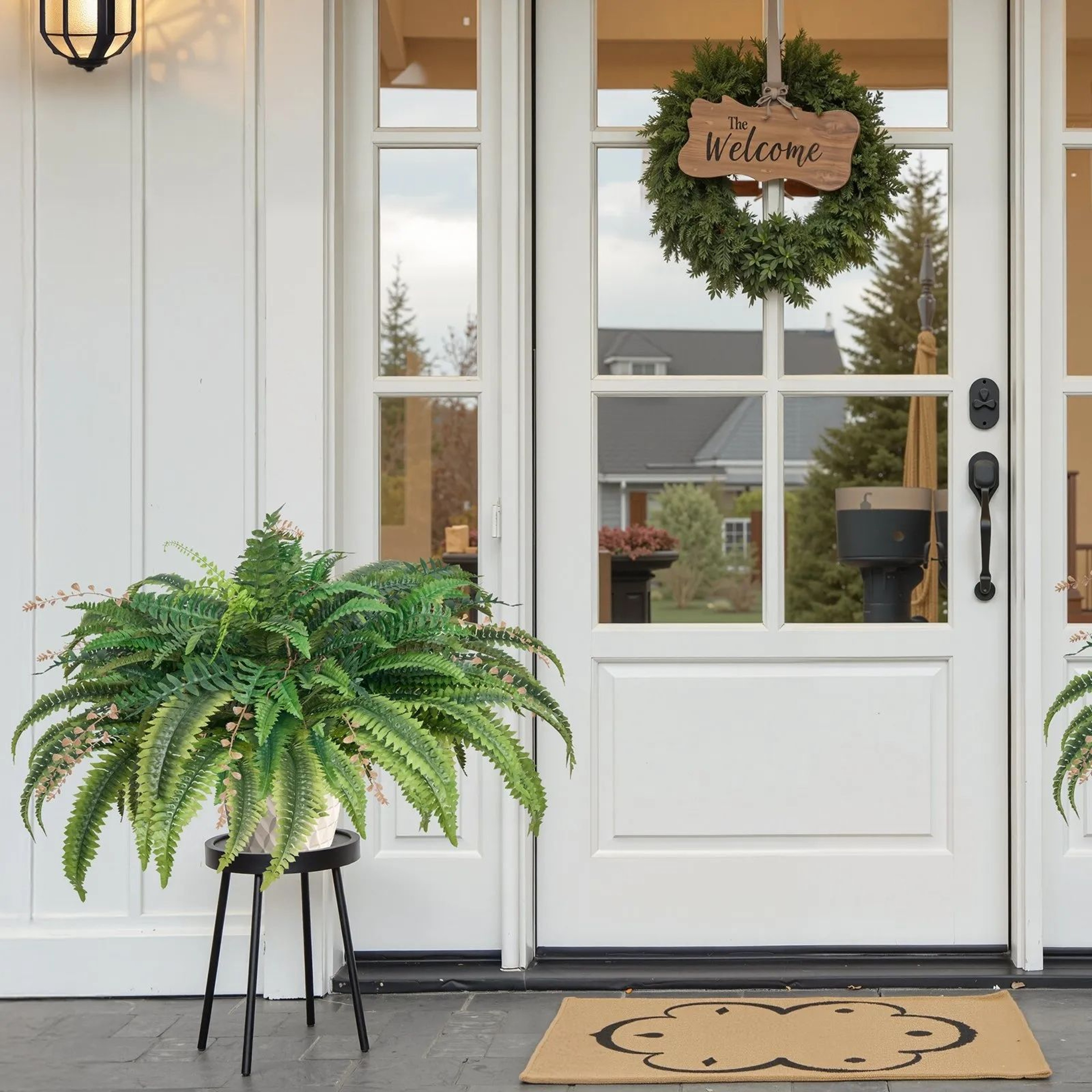 Artificial Boston Fern 3741 Inch Large Hanging Faux Plant For Indoor Outdoor Decor 6