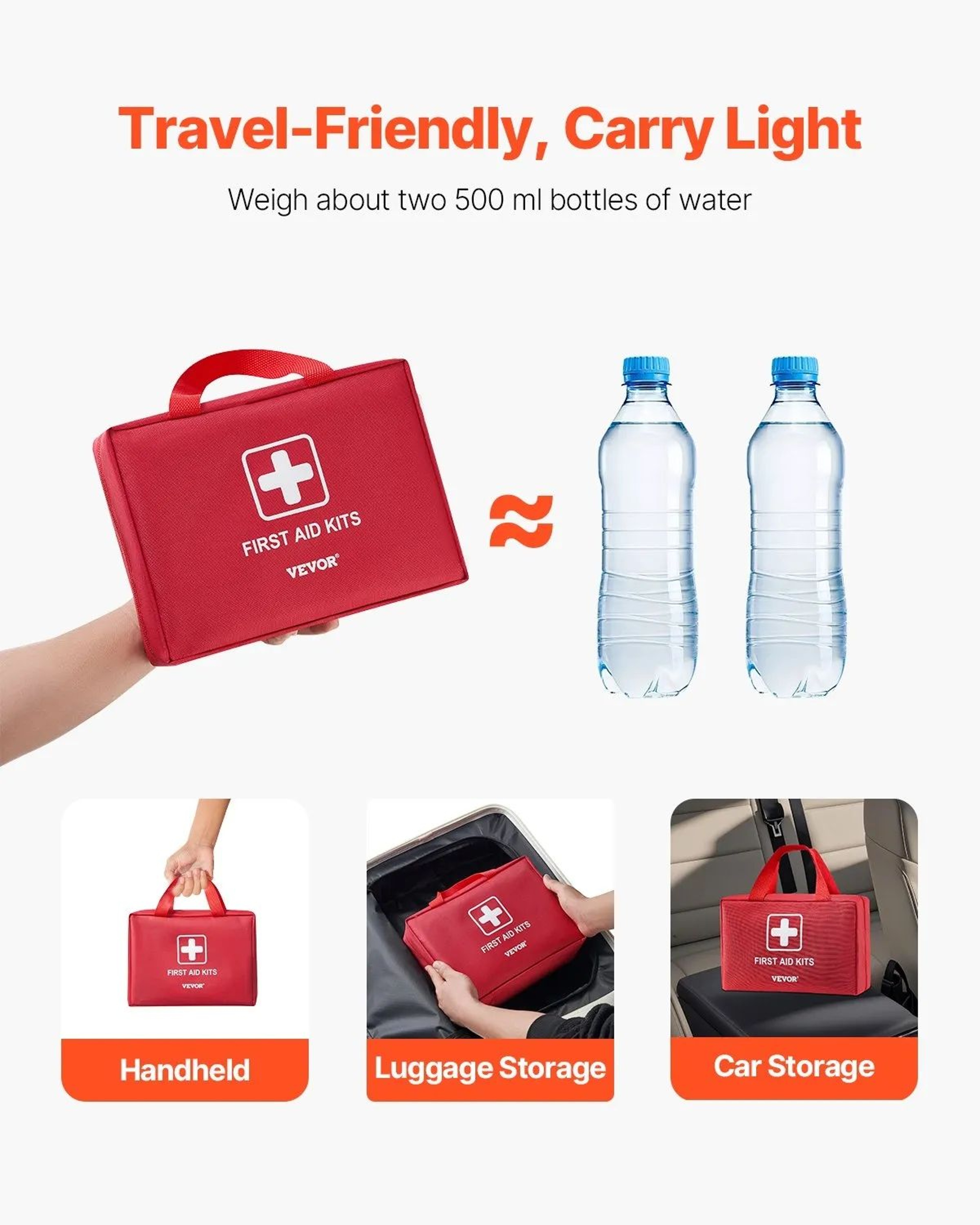 420Piece First Aid Kit With Durable 600D Nylon Emergency Medical Supply Bag 3