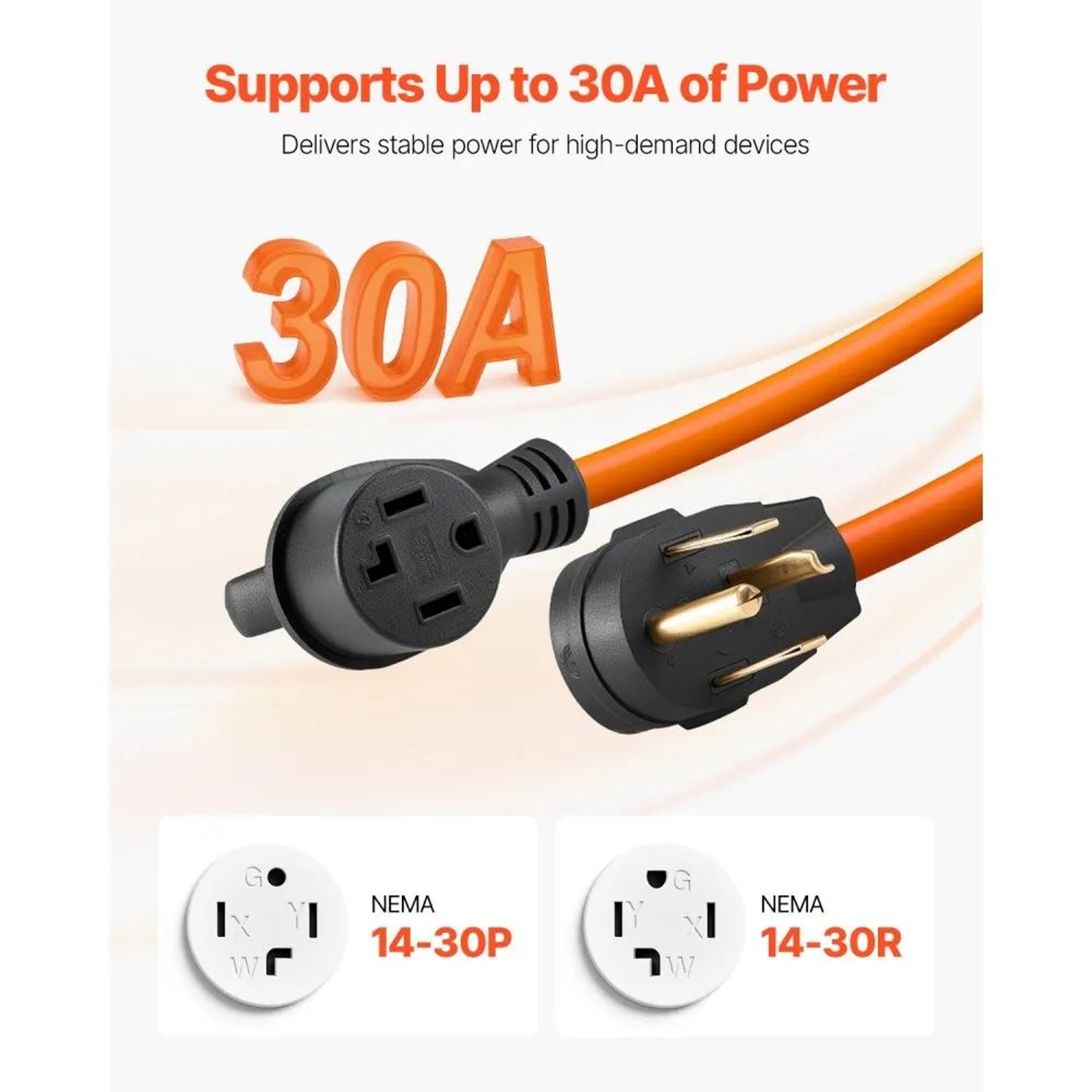 50 Ft HeavyDuty Dryer Extension Cord 4Prong NEMA 1430 30A 125250V 1