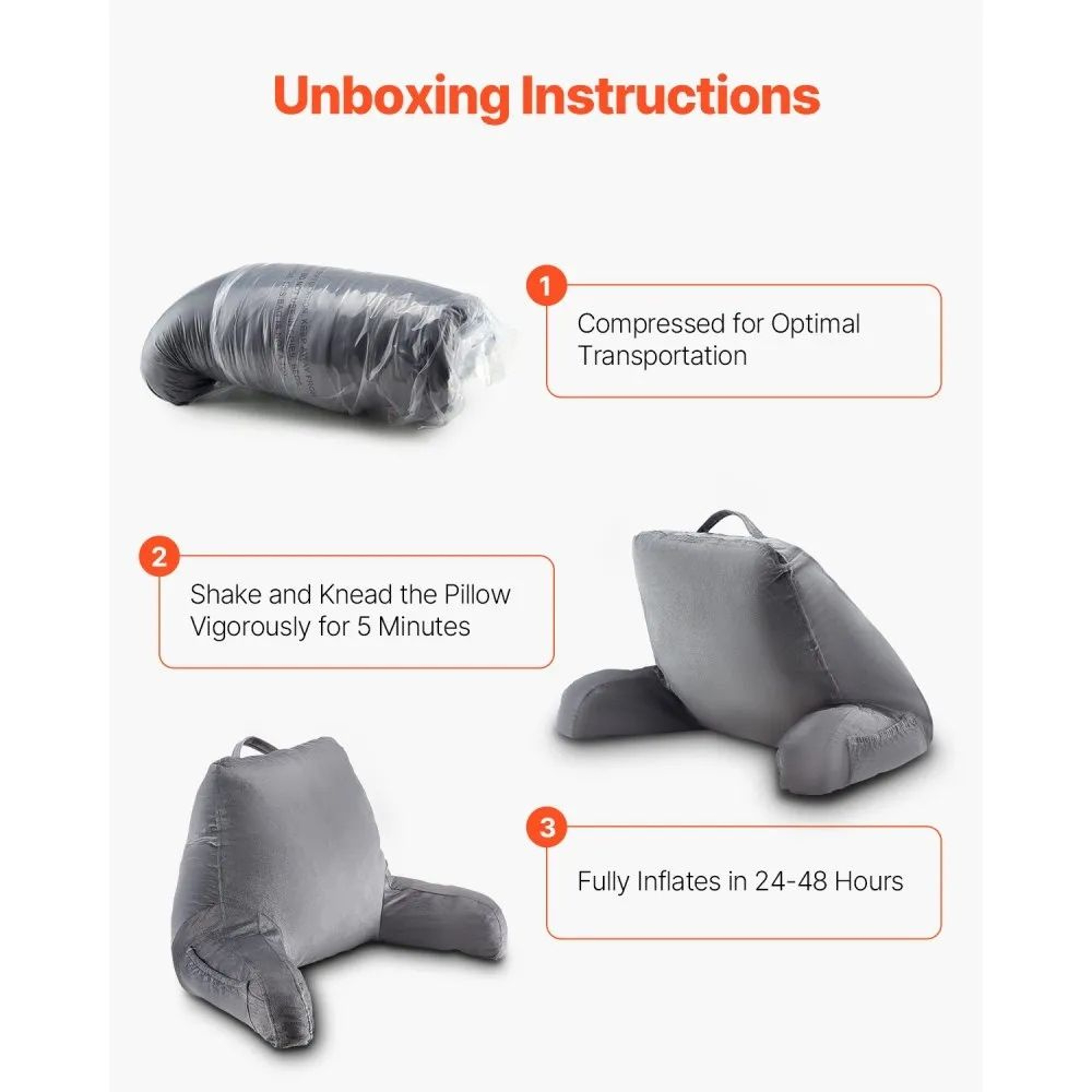 Shredded Memory Foam Reading Pillow With 3 Pockets And Washable Velvet Cover 5