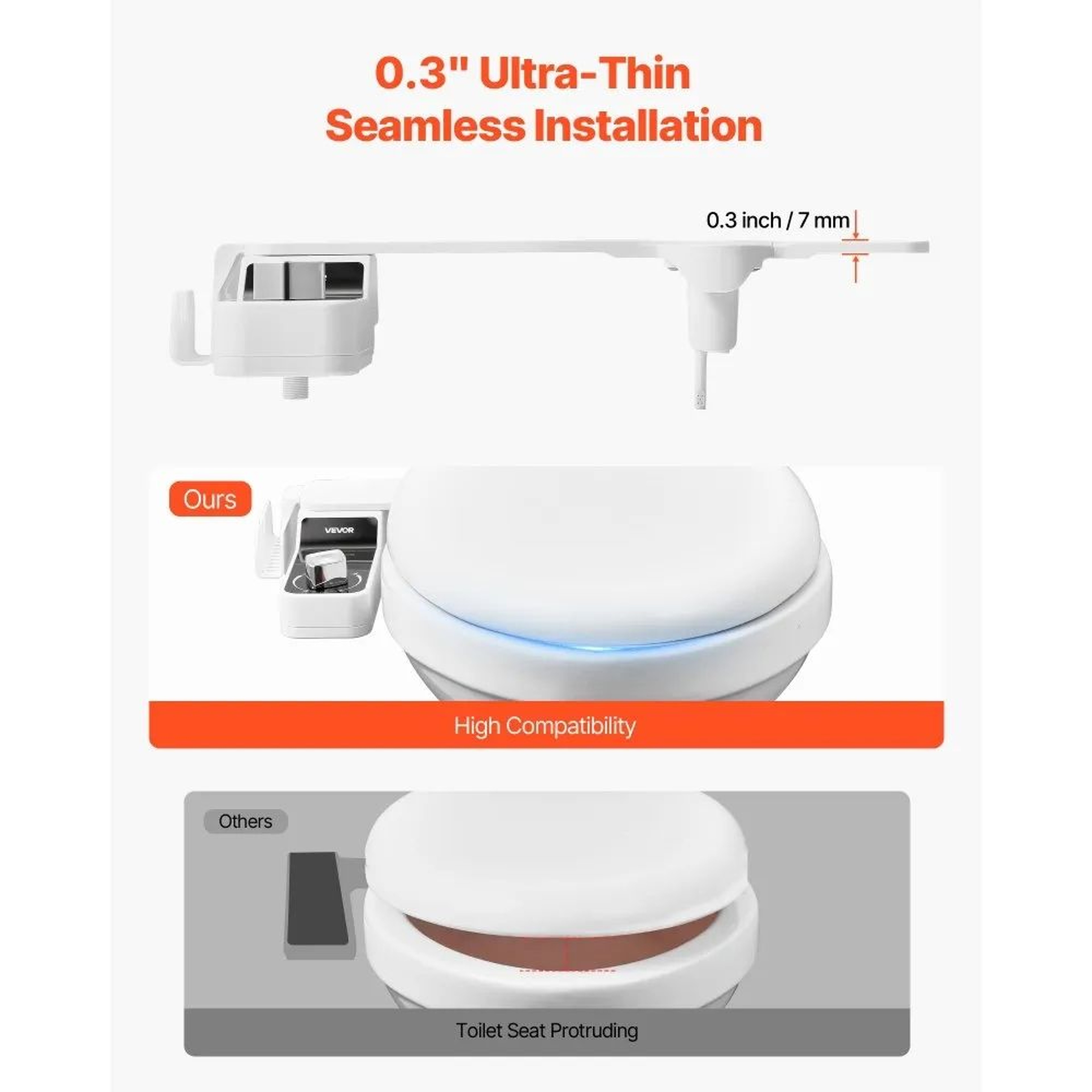 Ultra Thin Bidet Toilet Seat Attachment With Dual Nozzles And Adjustable Water Pressure 3