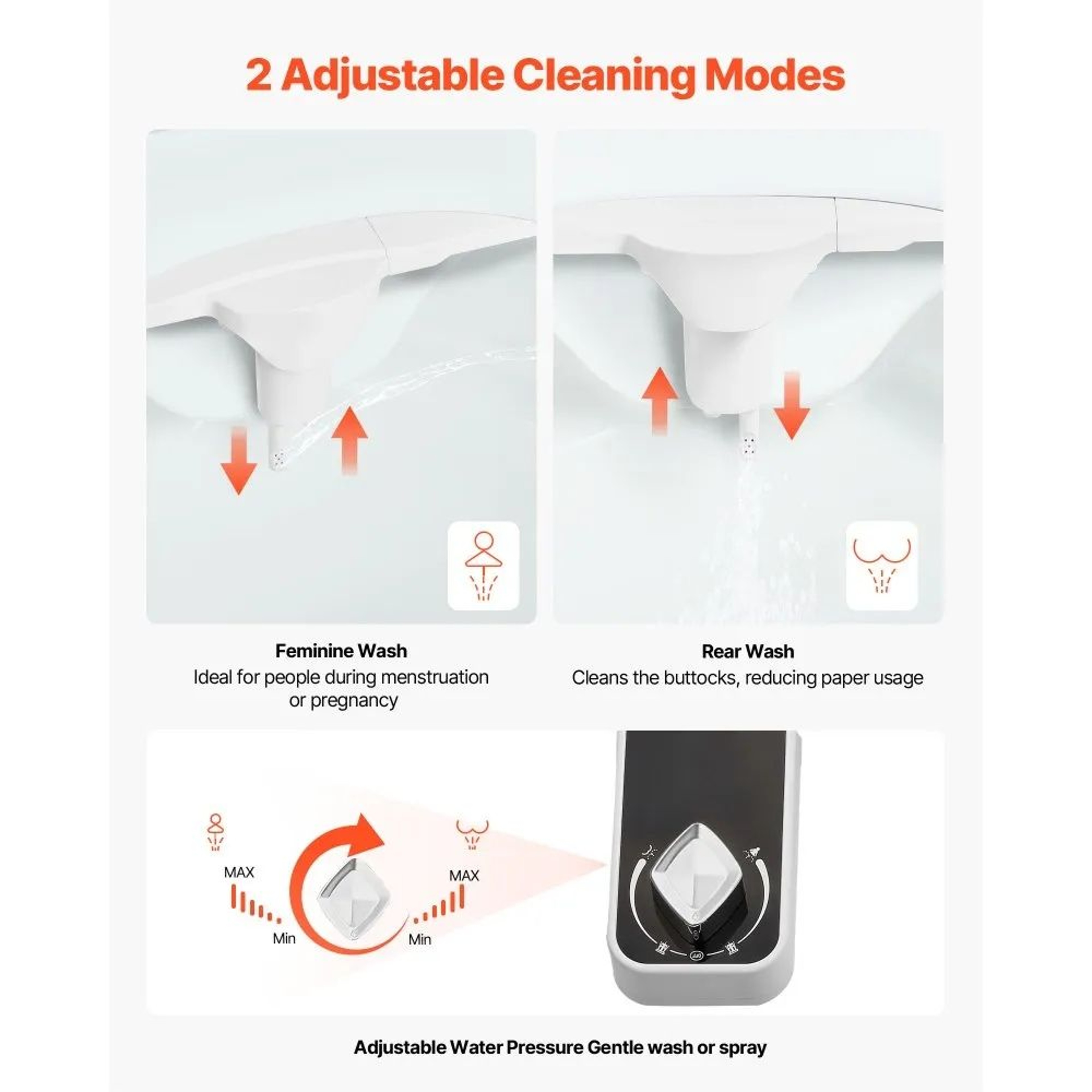 Ultra Thin Bidet Toilet Seat Attachment With Dual Nozzles And Adjustable Water Pressure 5