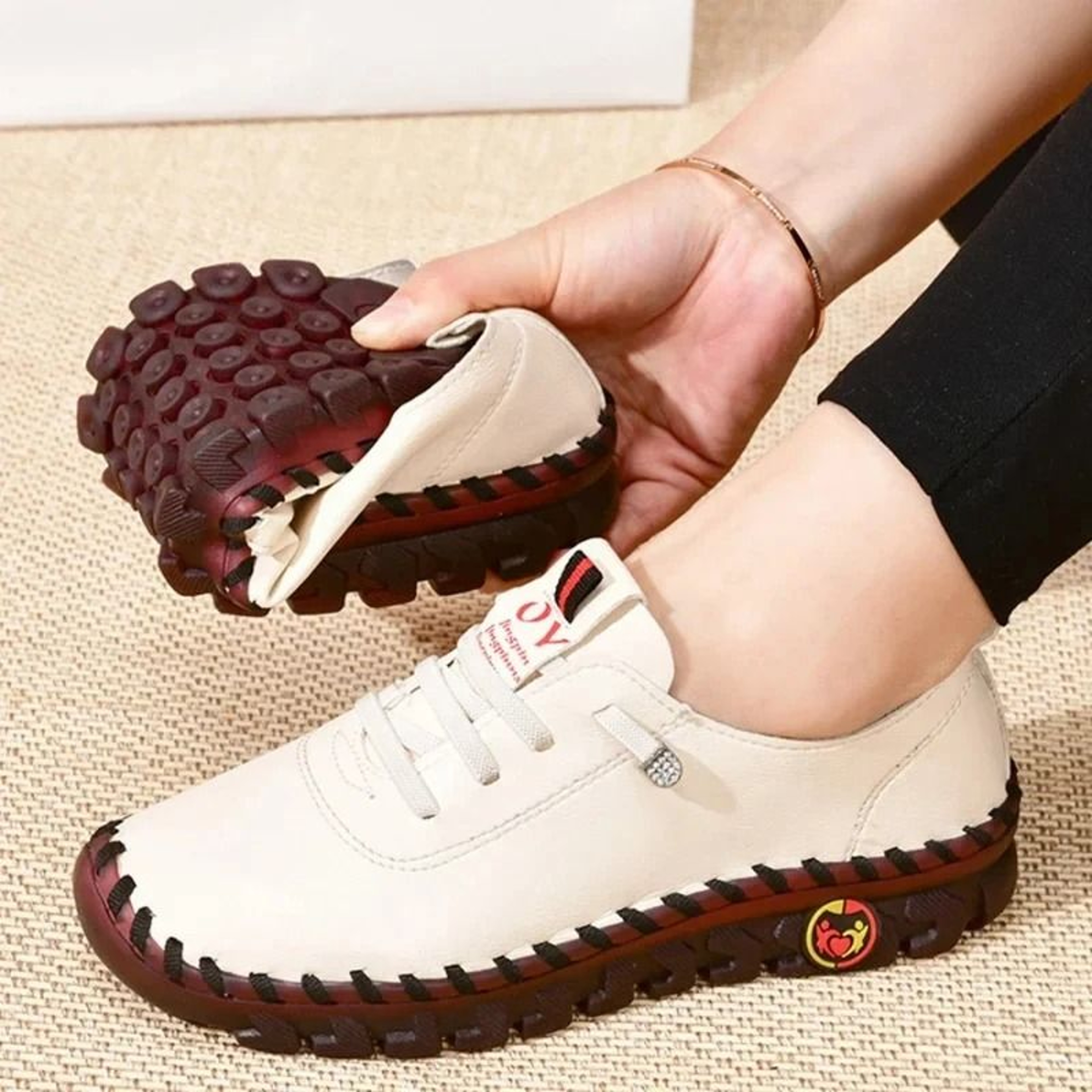 Womens Leather Casual Sneakers With Soft Sole And Slip On Fit For Everyday Comfort 1