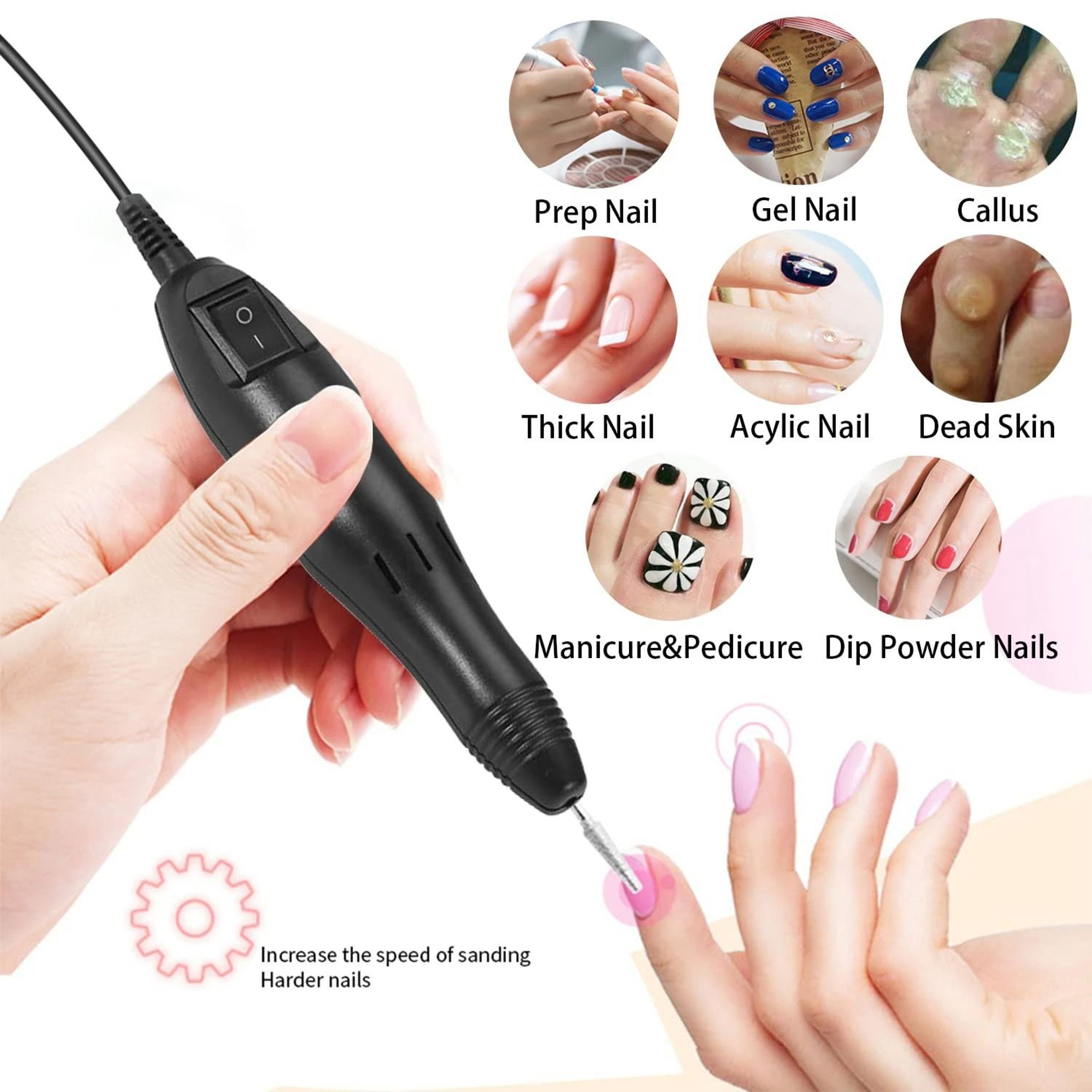 Electric Nail Drill Machine Set With Adjustable Speed For Gel Polish Removal And Manicure Precision 3