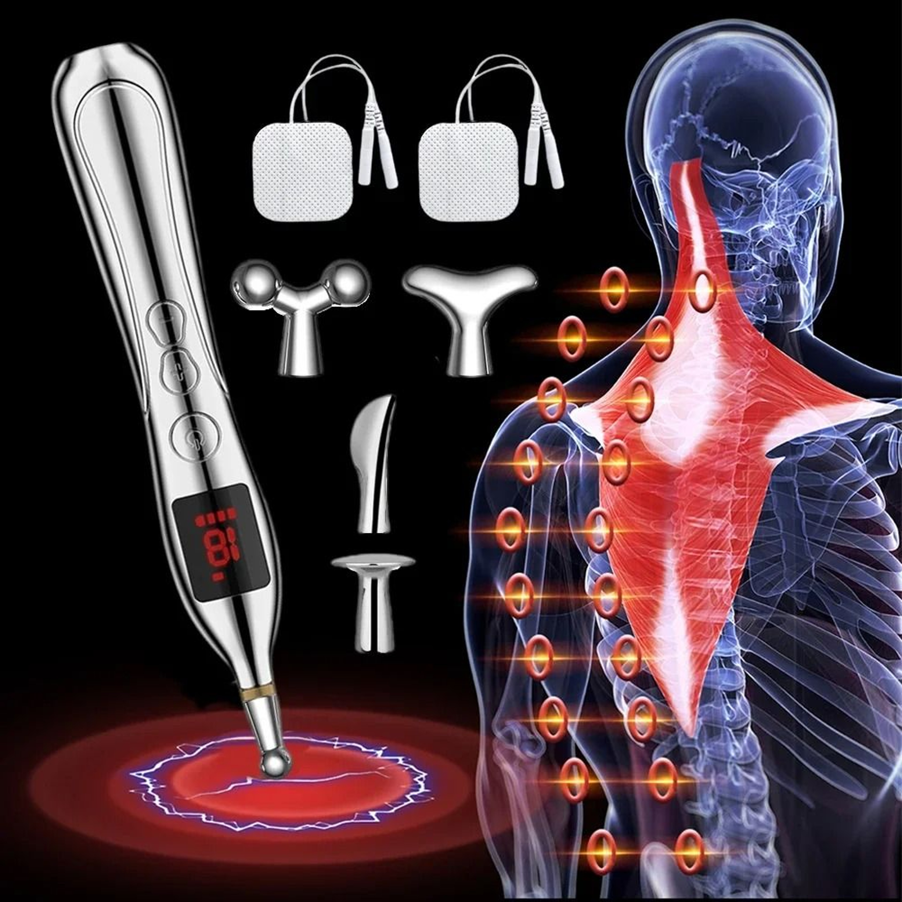 Rechargeable Acupuncture Pen Massager With TENS Therapy For Pain Relief And Muscle Stimulation 0
