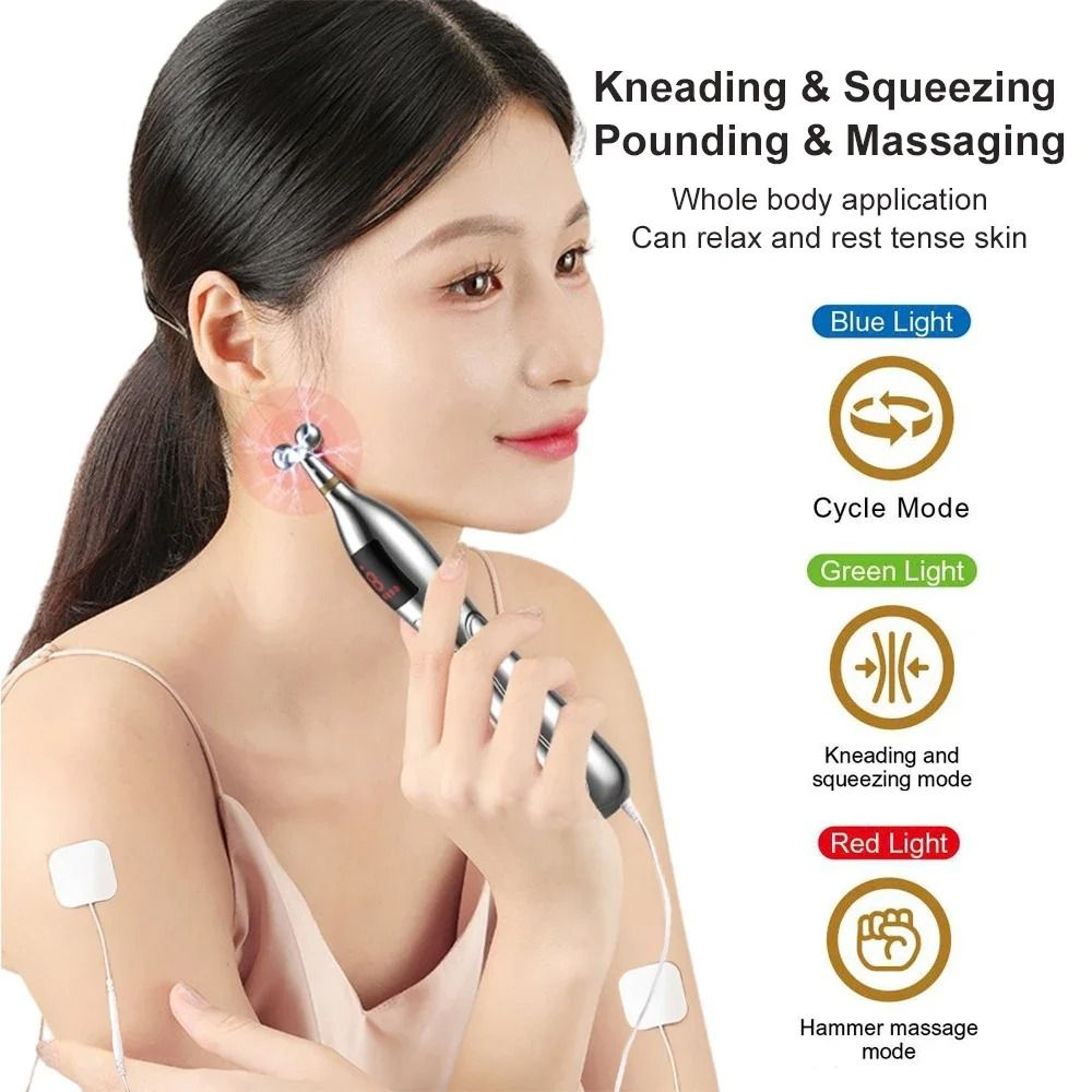 Rechargeable Acupuncture Pen Massager With TENS Therapy For Pain Relief And Muscle Stimulation 3