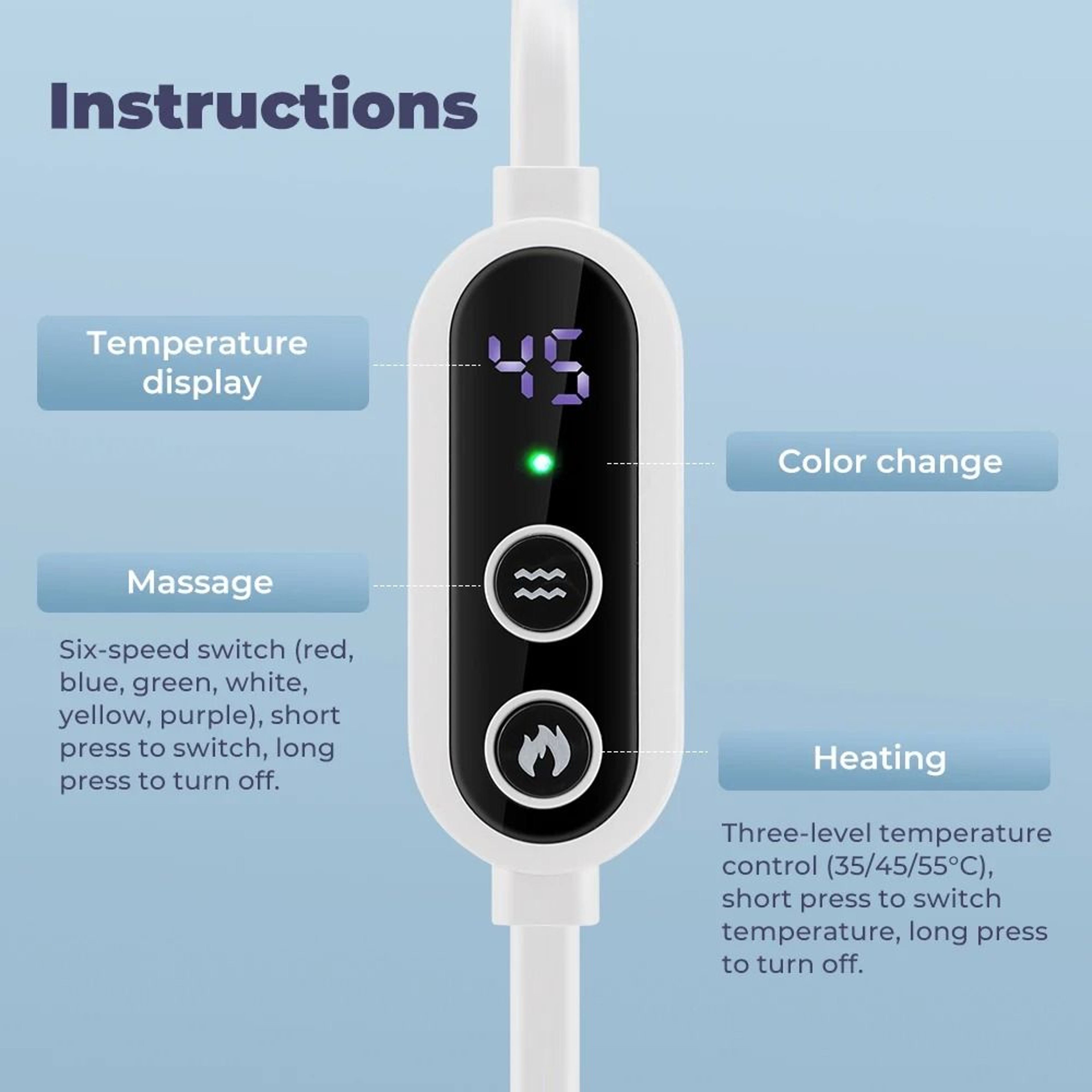 USB Heated Eye Mask With Vibration Massage And Steam Function 2