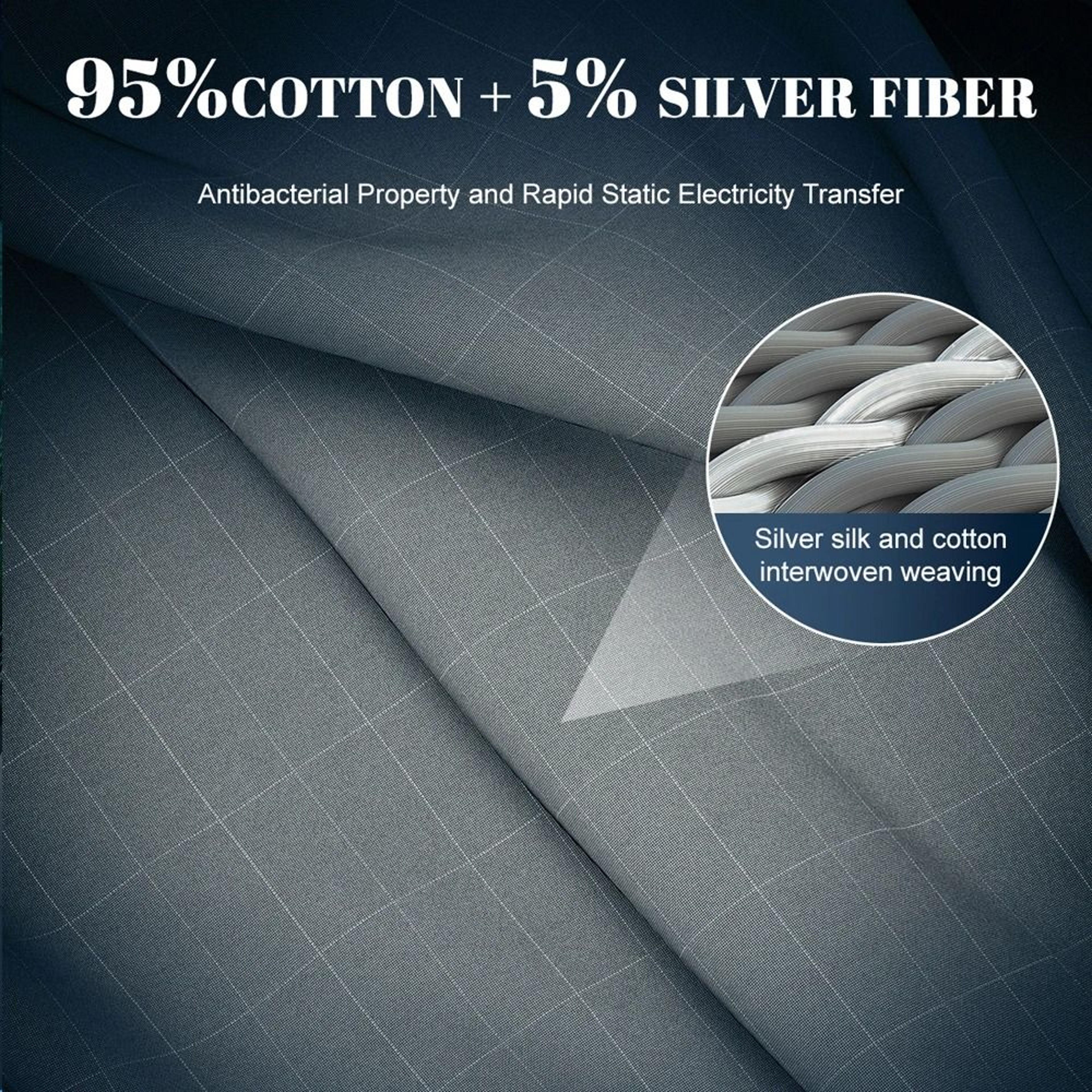 Organic Cotton Grounding Fitted Sheet With Silver Fiber Enhanced Wellness 1