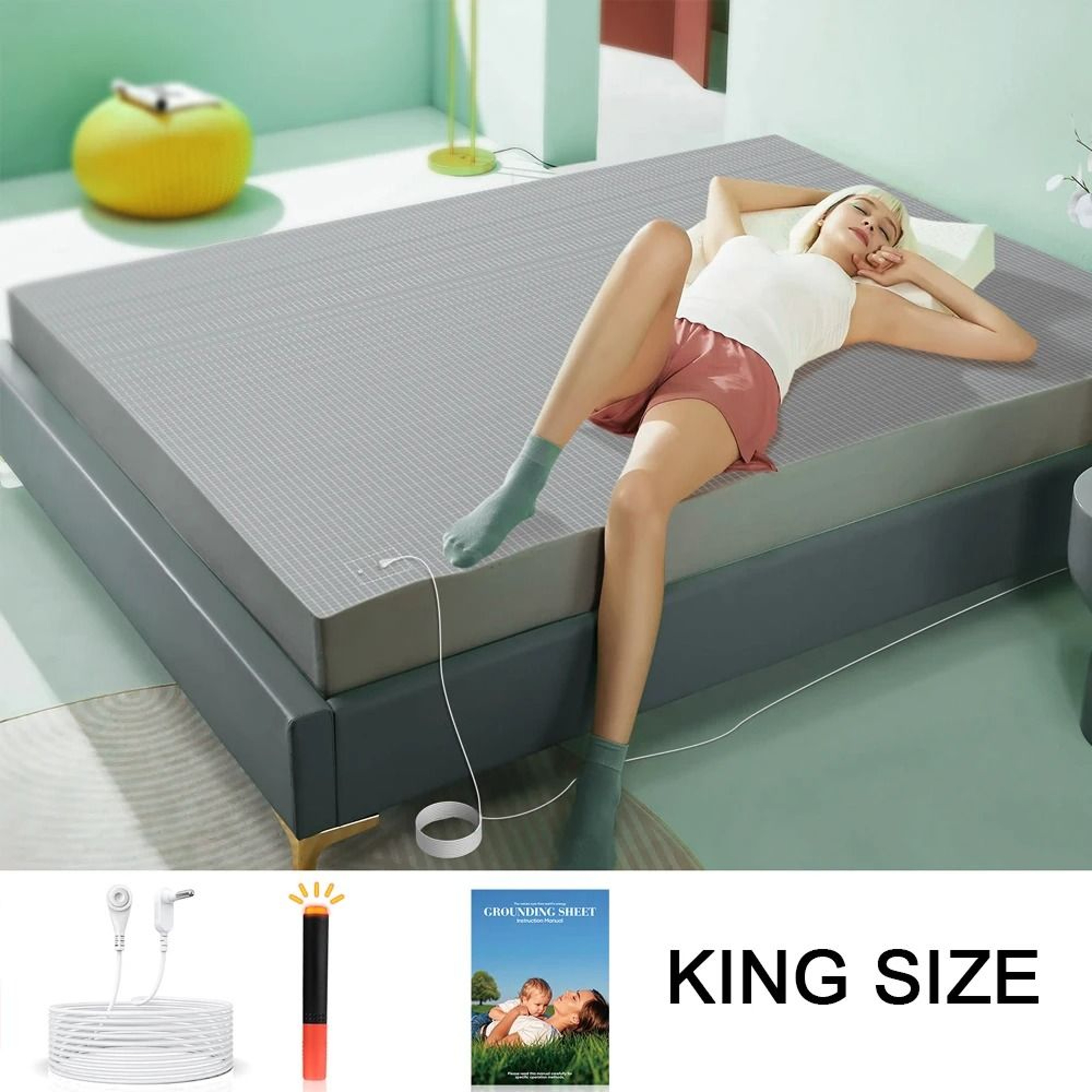 Organic Cotton Grounding Fitted Sheet With Silver Fiber Enhanced Wellness 7