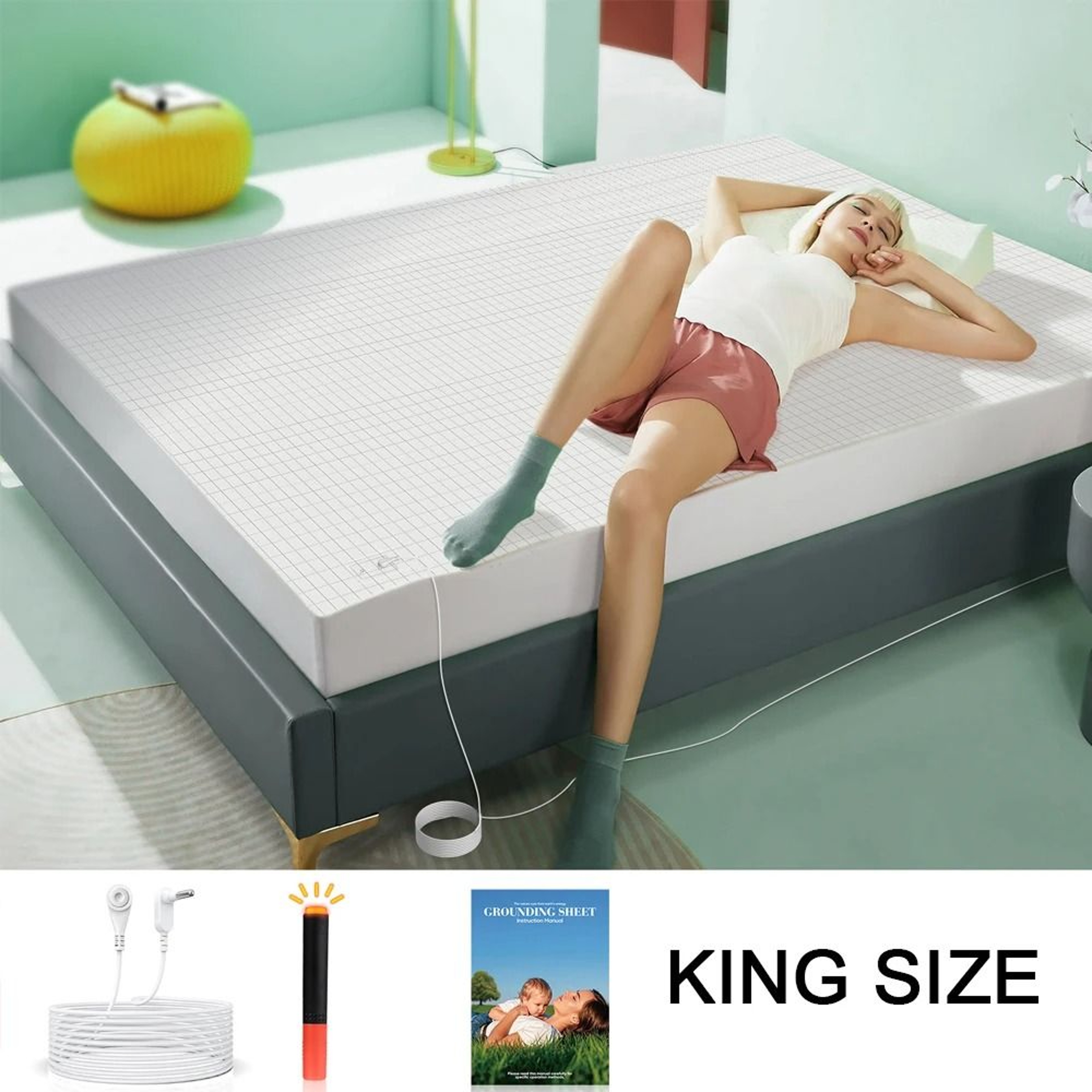Organic Cotton Grounding Fitted Sheet With Silver Fiber Enhanced Wellness 8