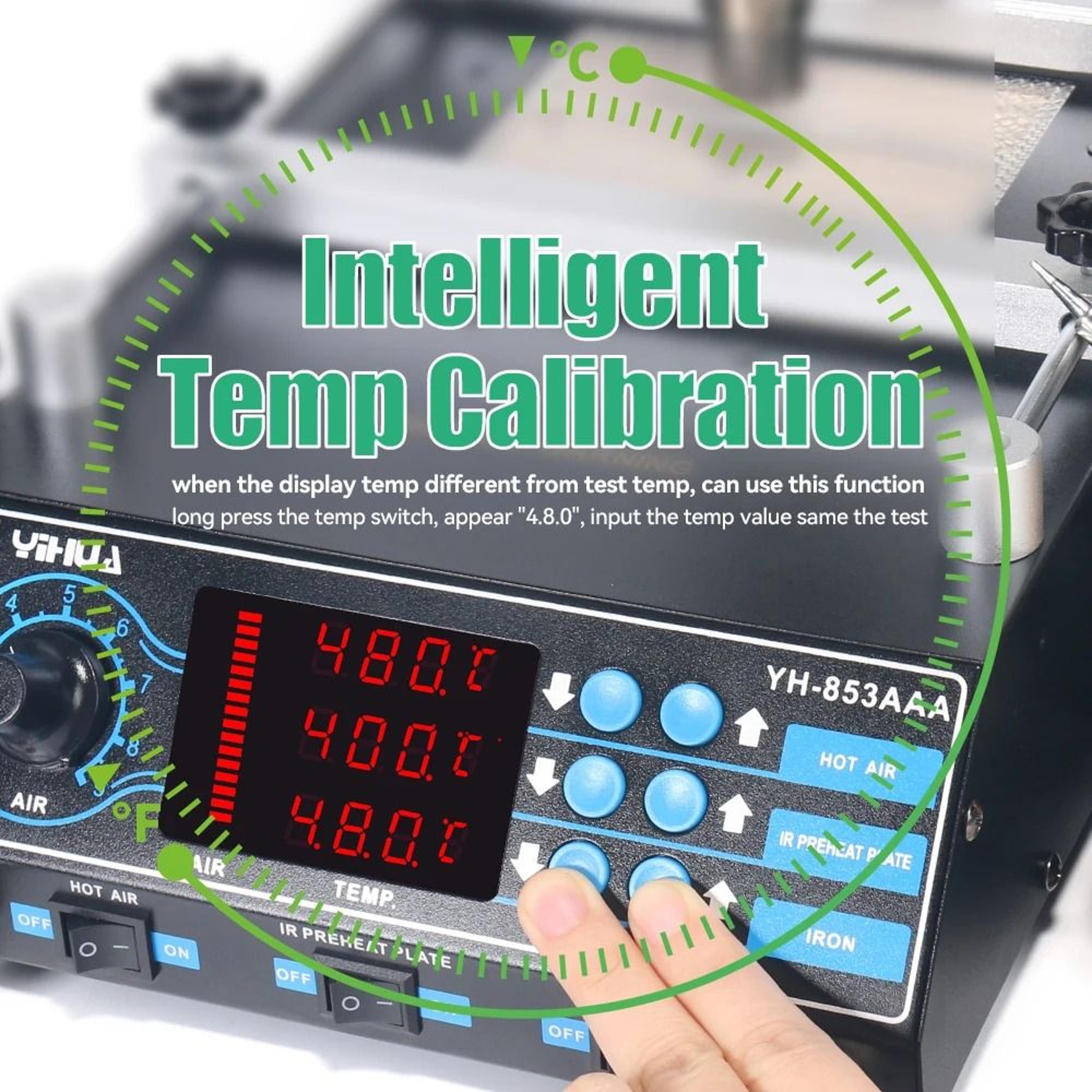 1200 W Preheating Rework Station With Hot Air And Soldering Iron 3