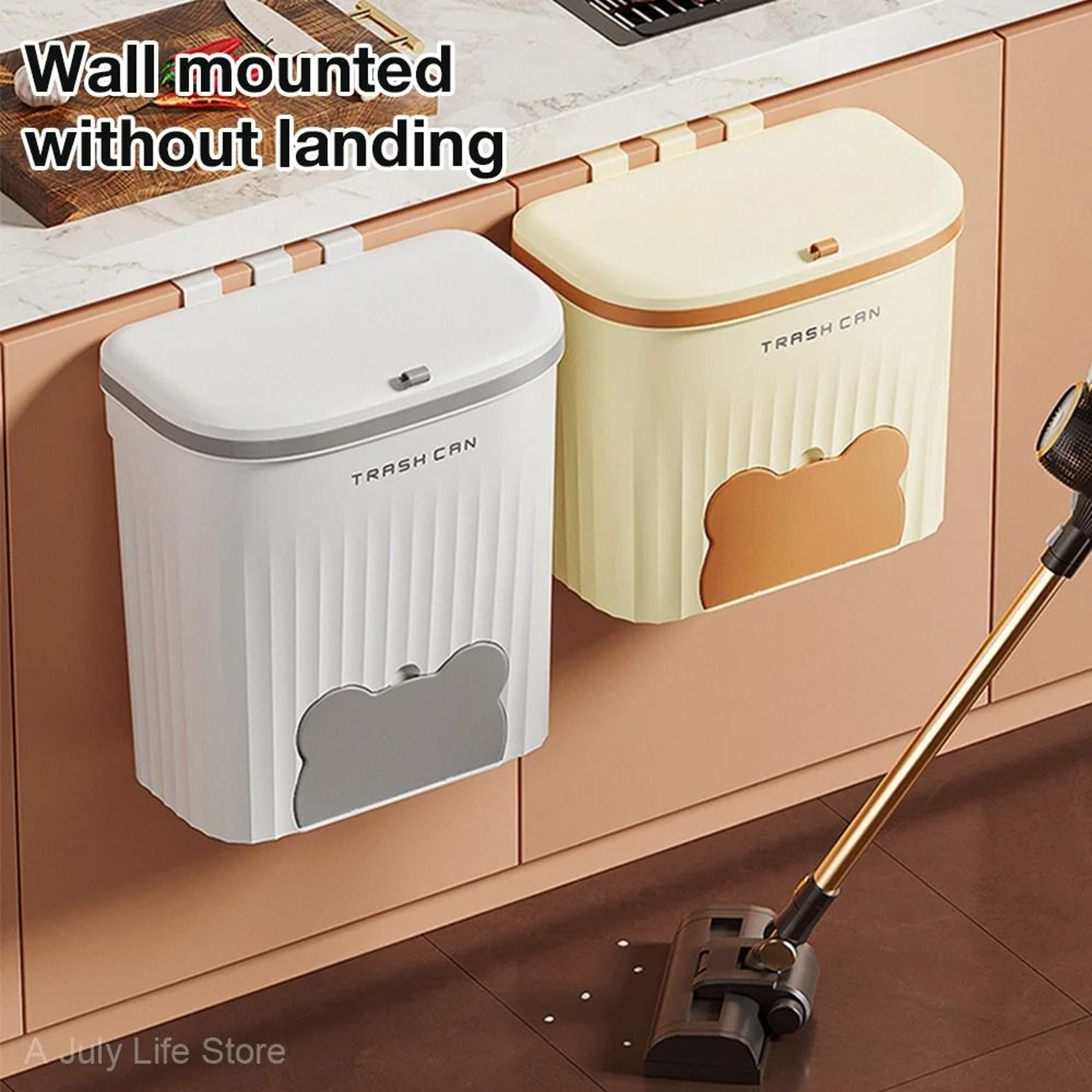Wall Mounted Kitchen Trash Can With Lid 0