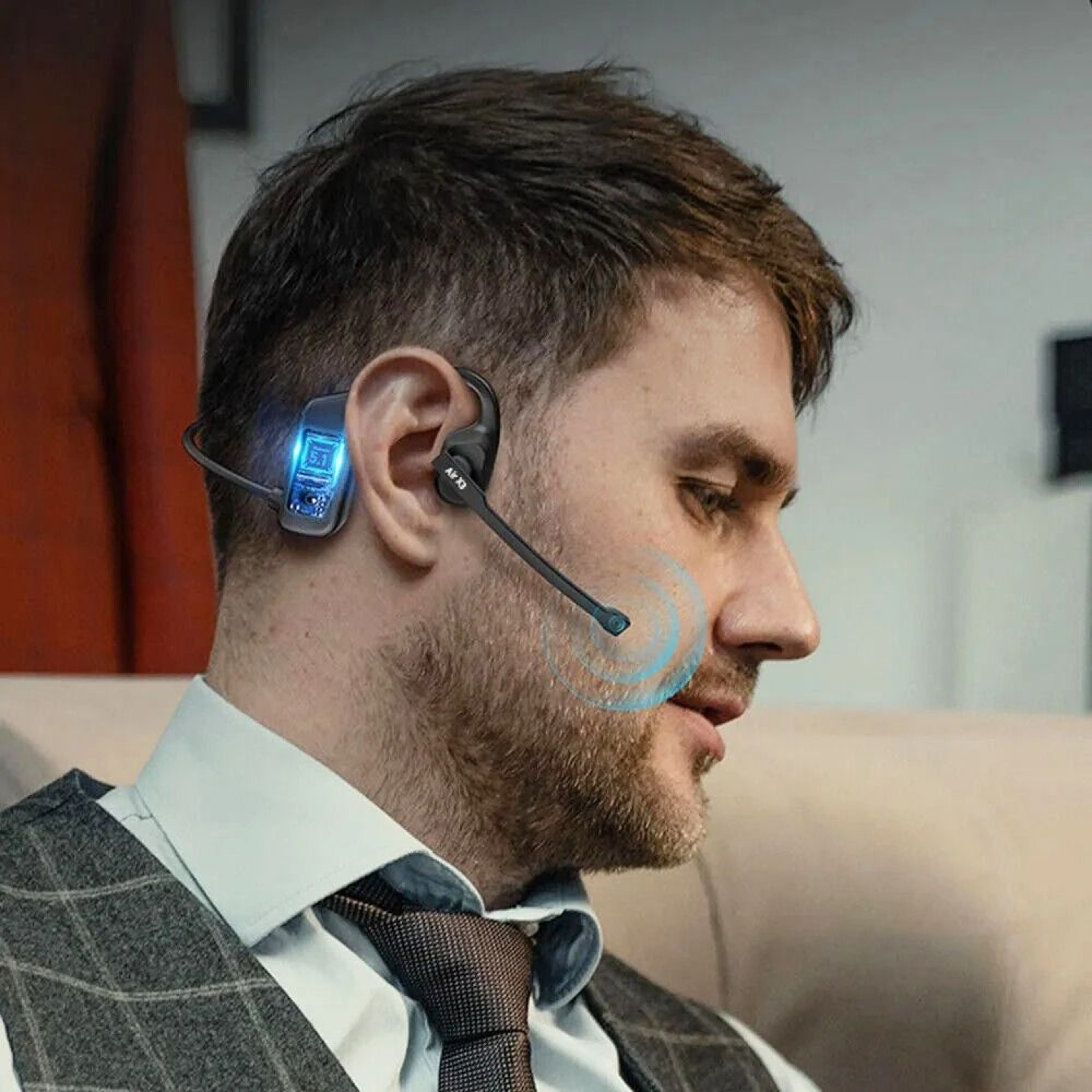 Wireless Open Ear Bluetooth Headset With Noise Canceling Microphone 2
