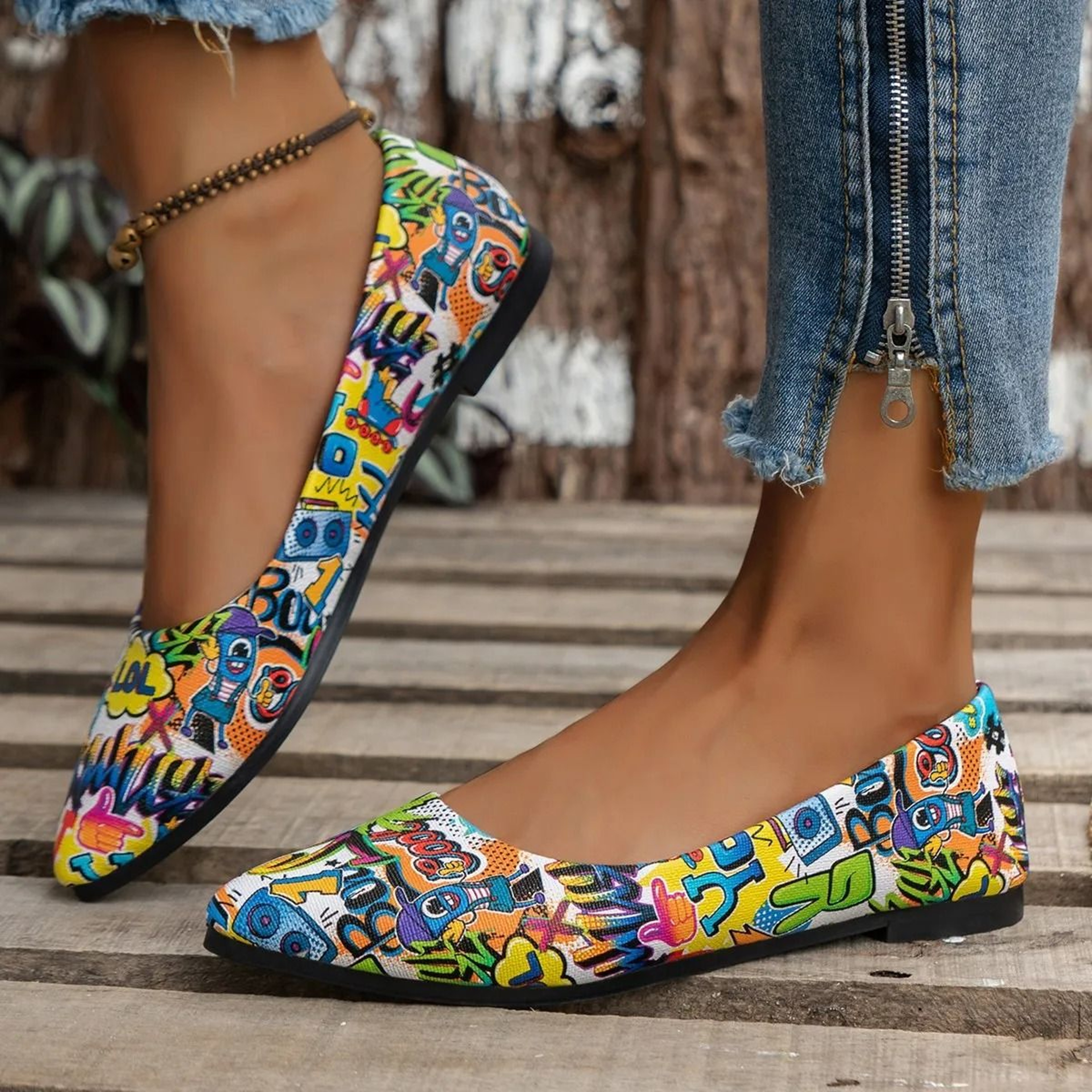 Women Pointed Toe Flat Ballerina Shoes 0