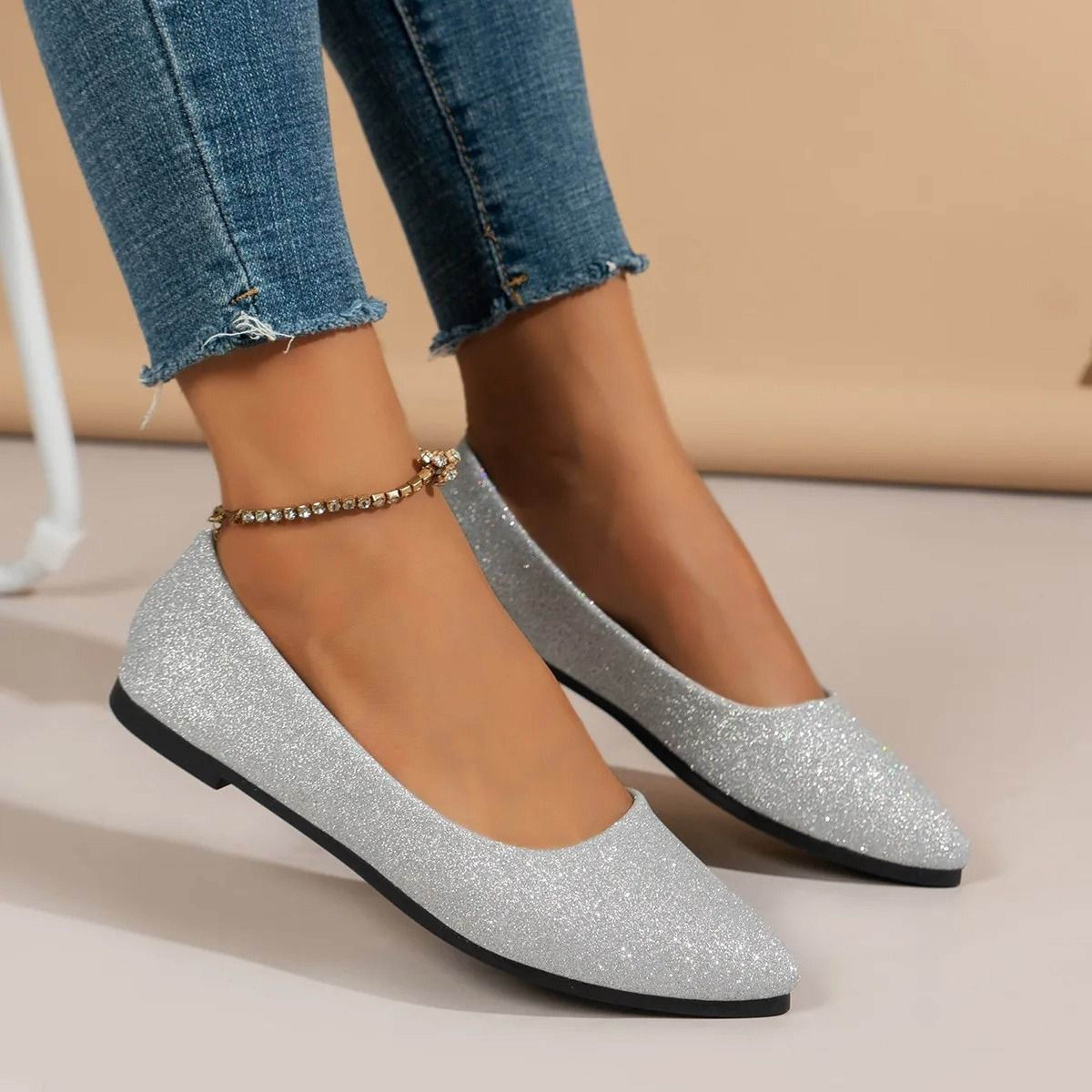Women Pointed Toe Flat Ballerina Shoes 2