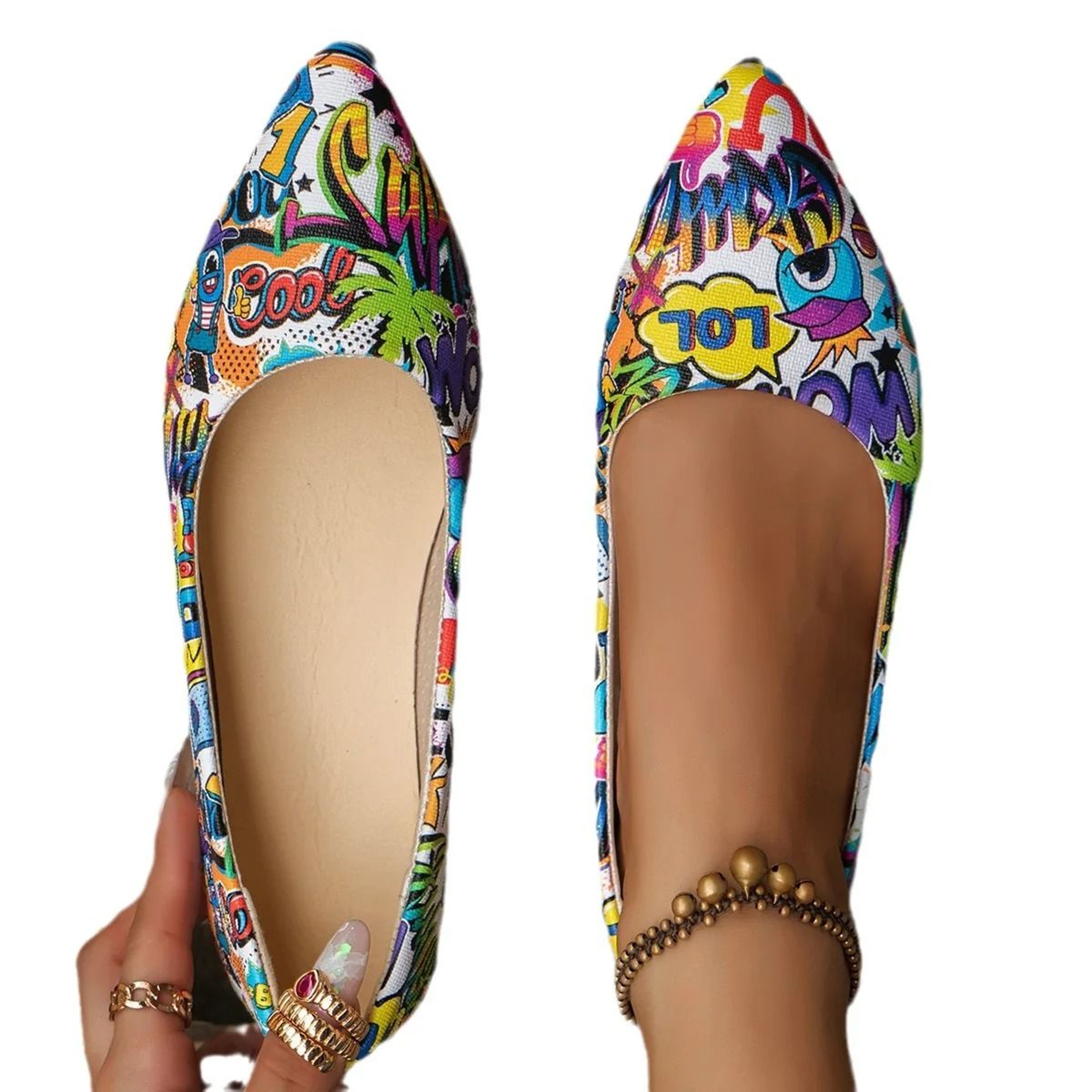 Women Pointed Toe Flat Ballerina Shoes 3
