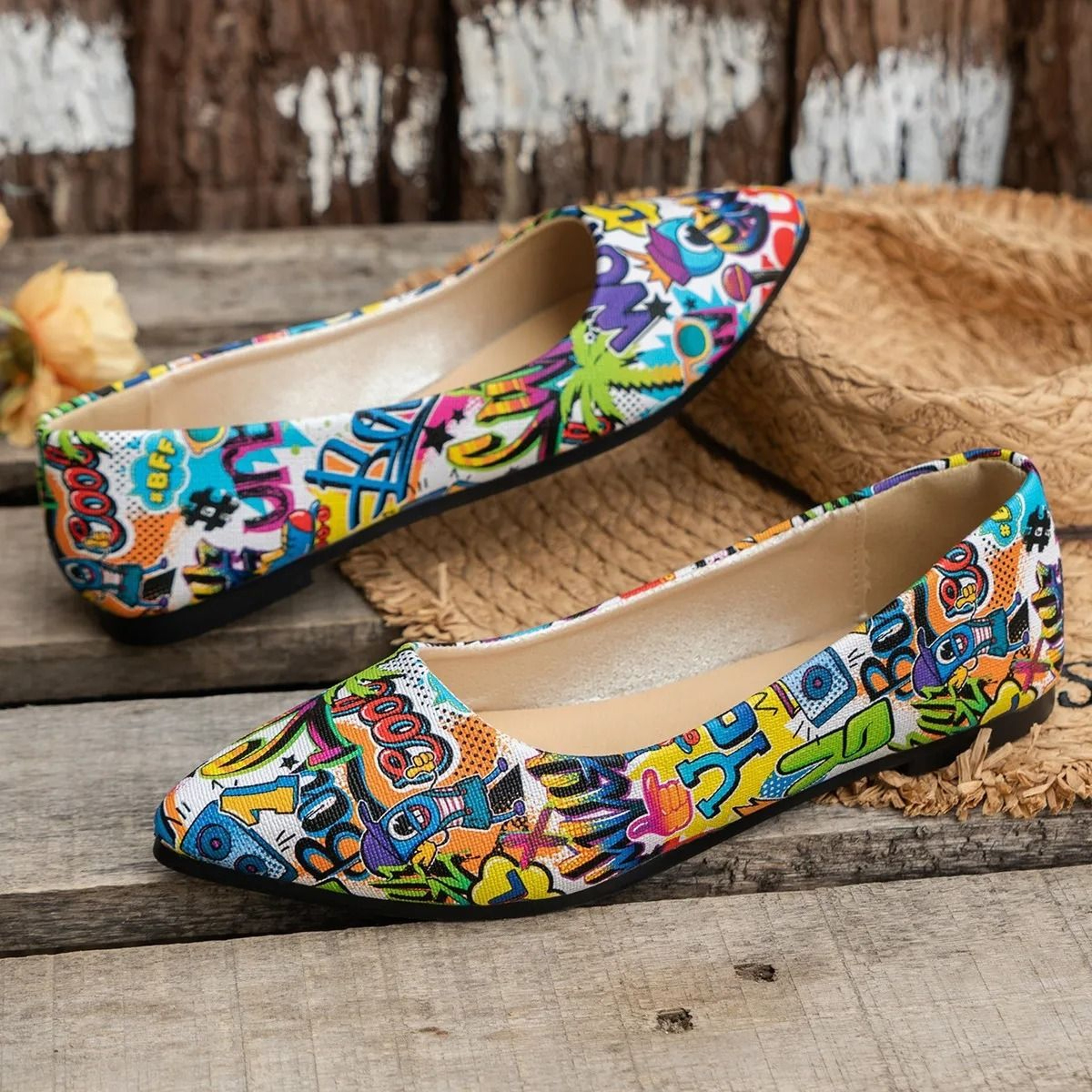 Women Pointed Toe Flat Ballerina Shoes 7