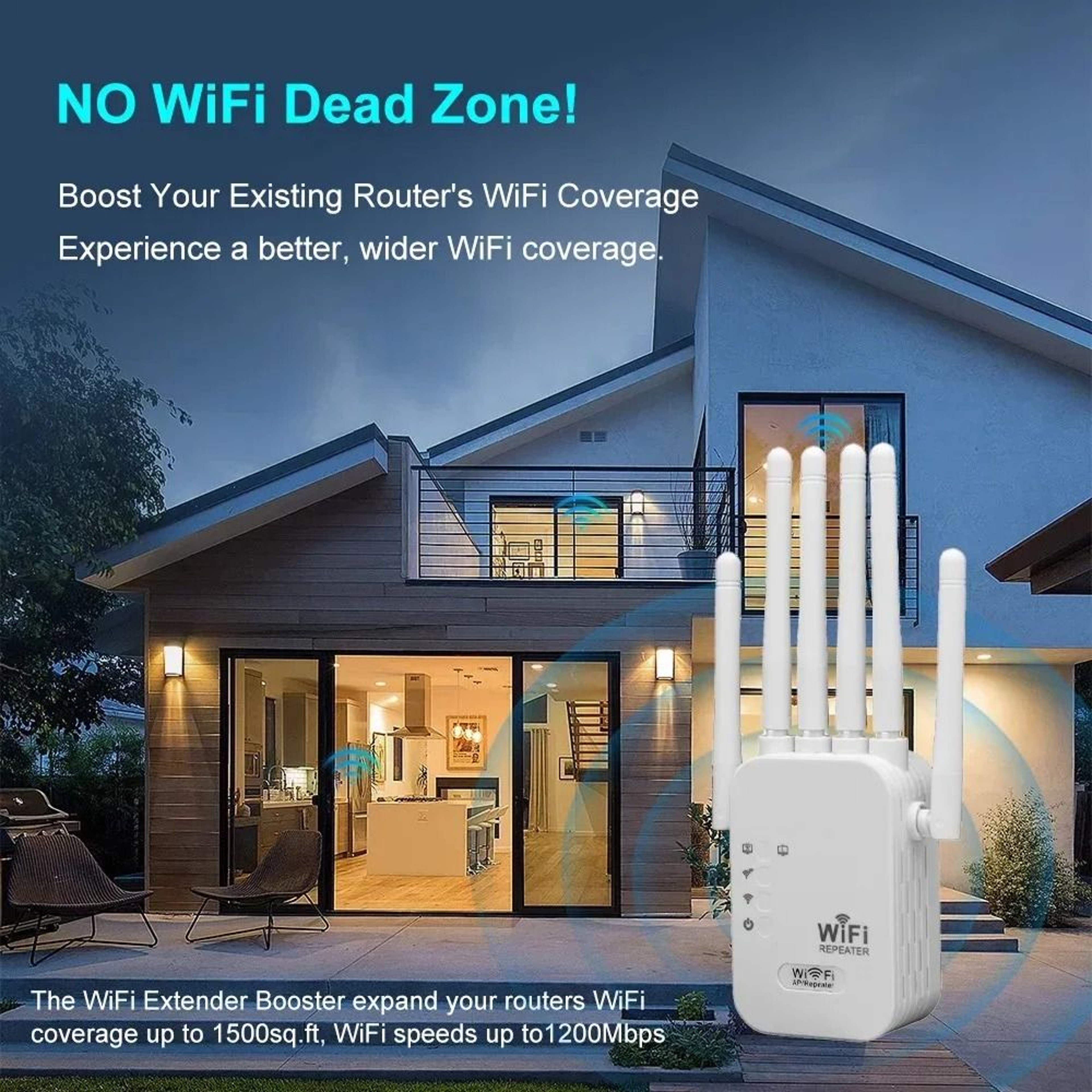 Dual Band Wireless WiFi Repeater And Signal Booster 24G And 5G 1