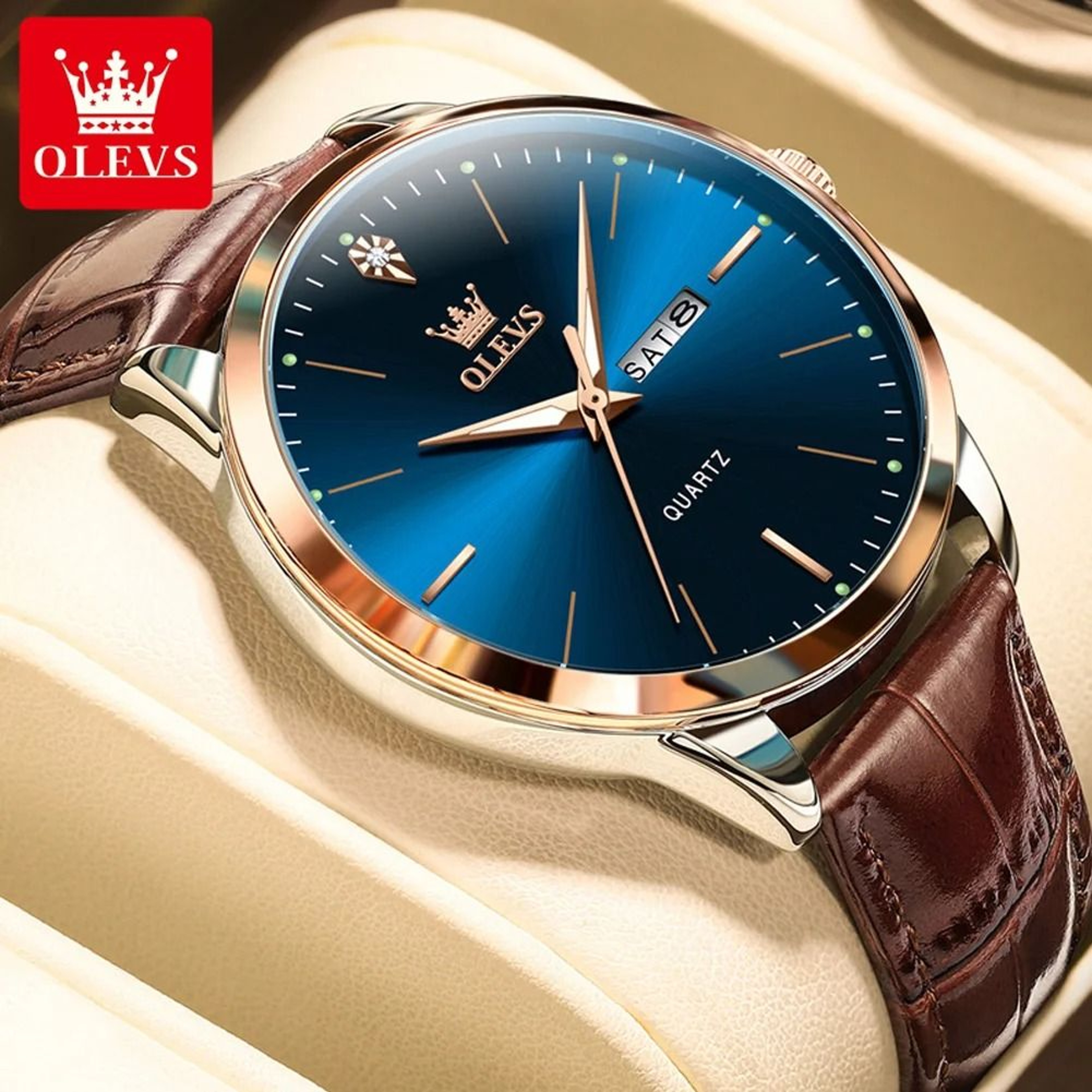 Dual Calendar Quartz Dress Watch For Men With Luminous Display 5