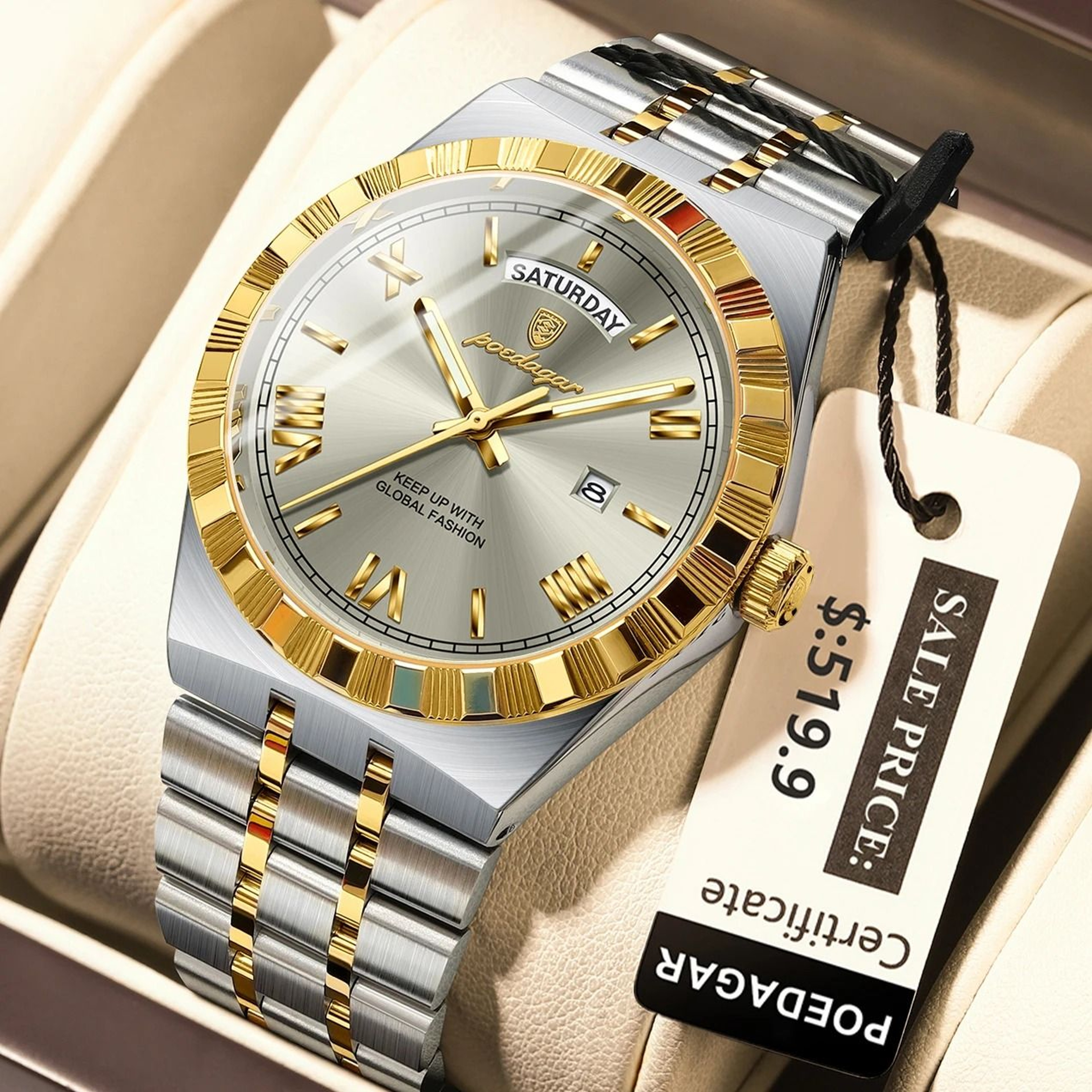 Luxury Business Quartz Watch For Men With Week  Date Display 1