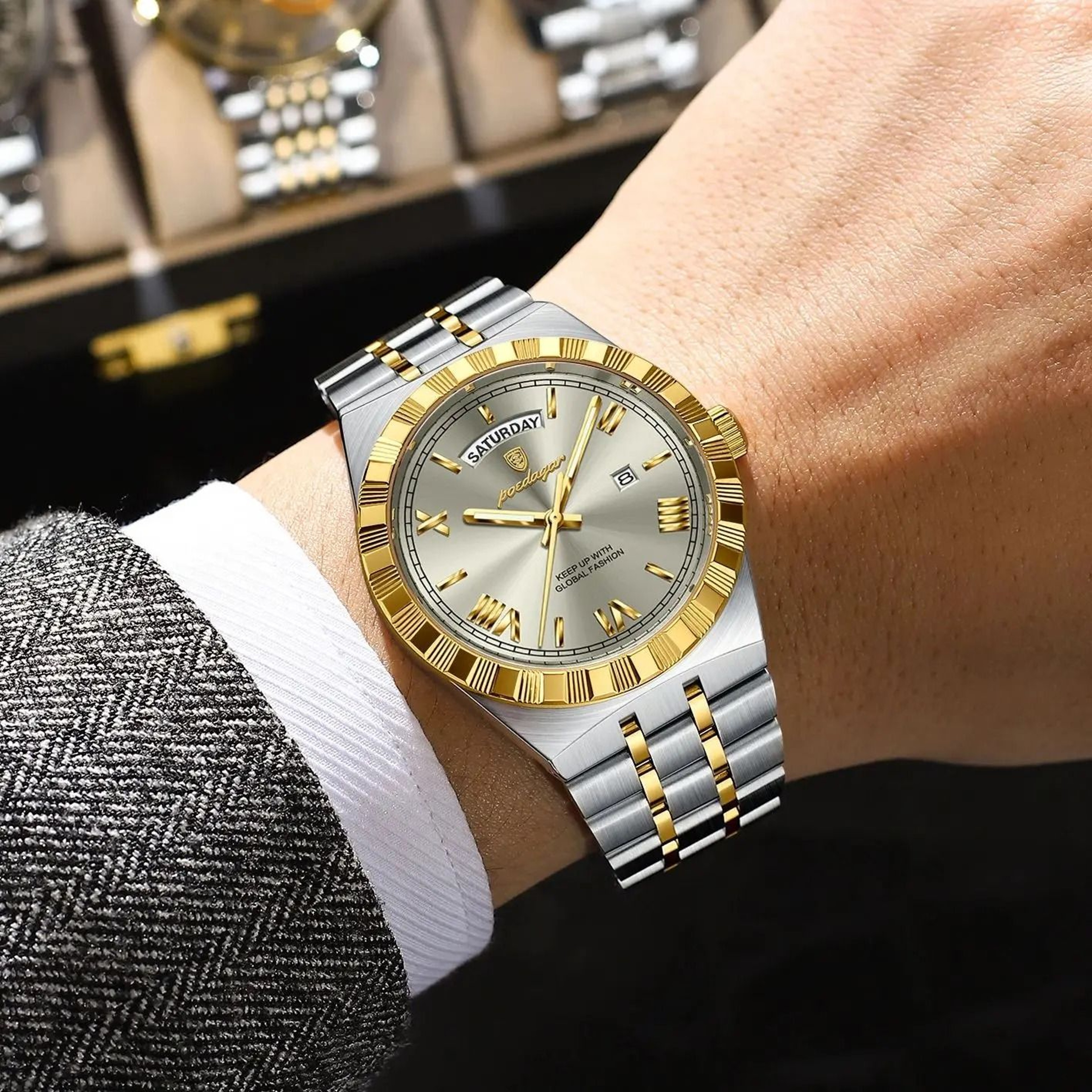 Luxury Business Quartz Watch For Men With Week  Date Display 4