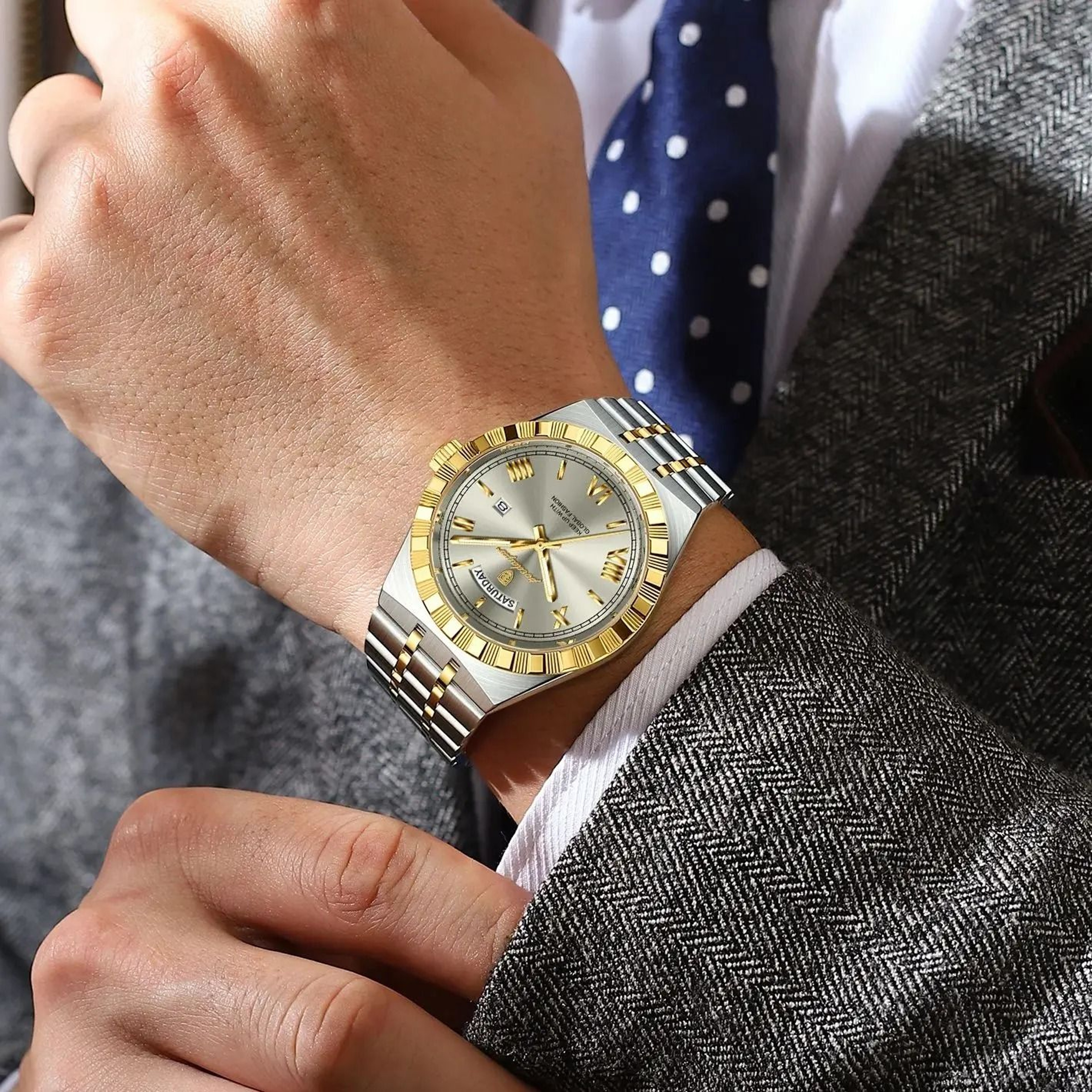 Luxury Business Quartz Watch For Men With Week  Date Display 5