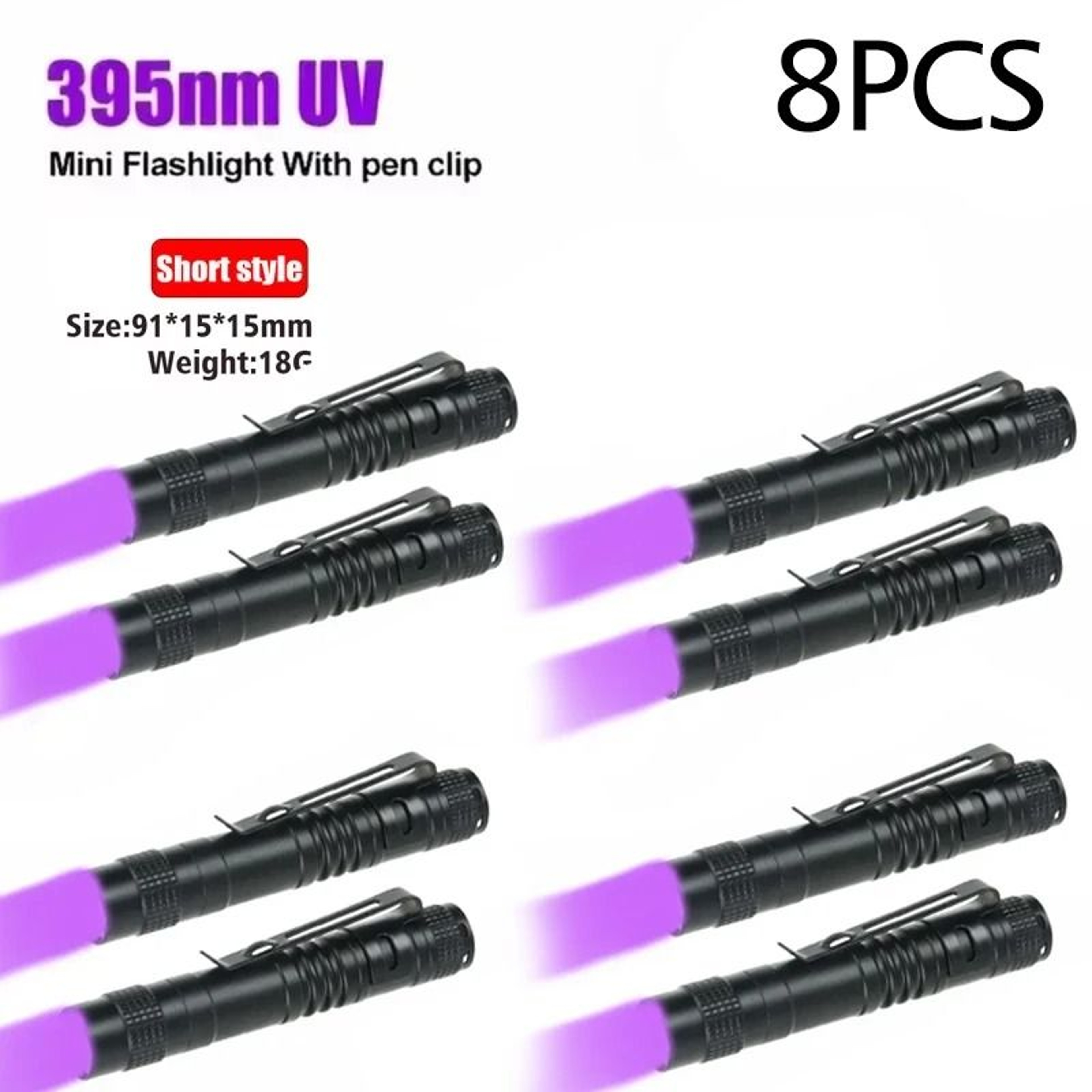 Portable 395nm UV Flashlight With Pocket Clip 11