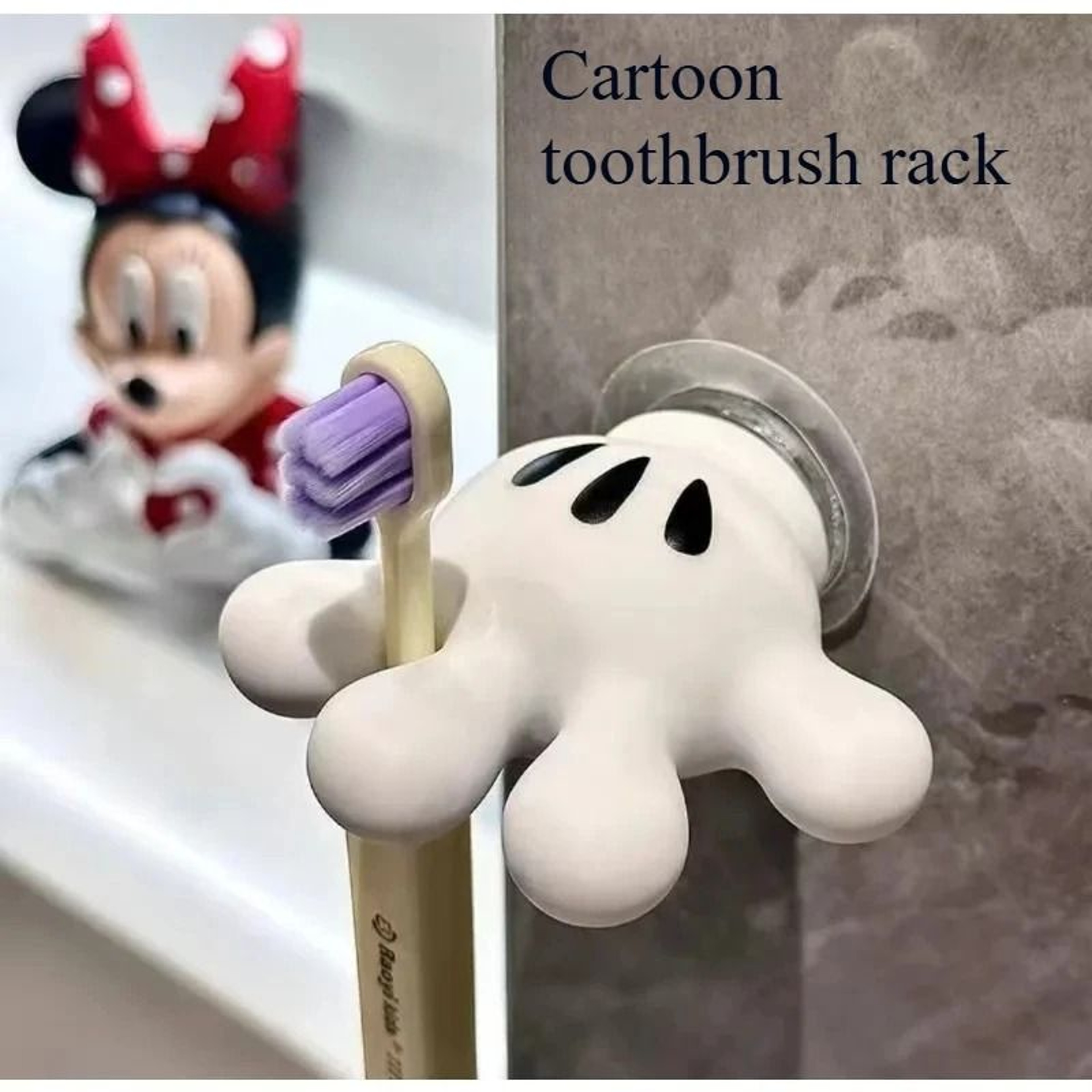 Cute Suction Toothbrush Holder With Multipurpose Hook 2