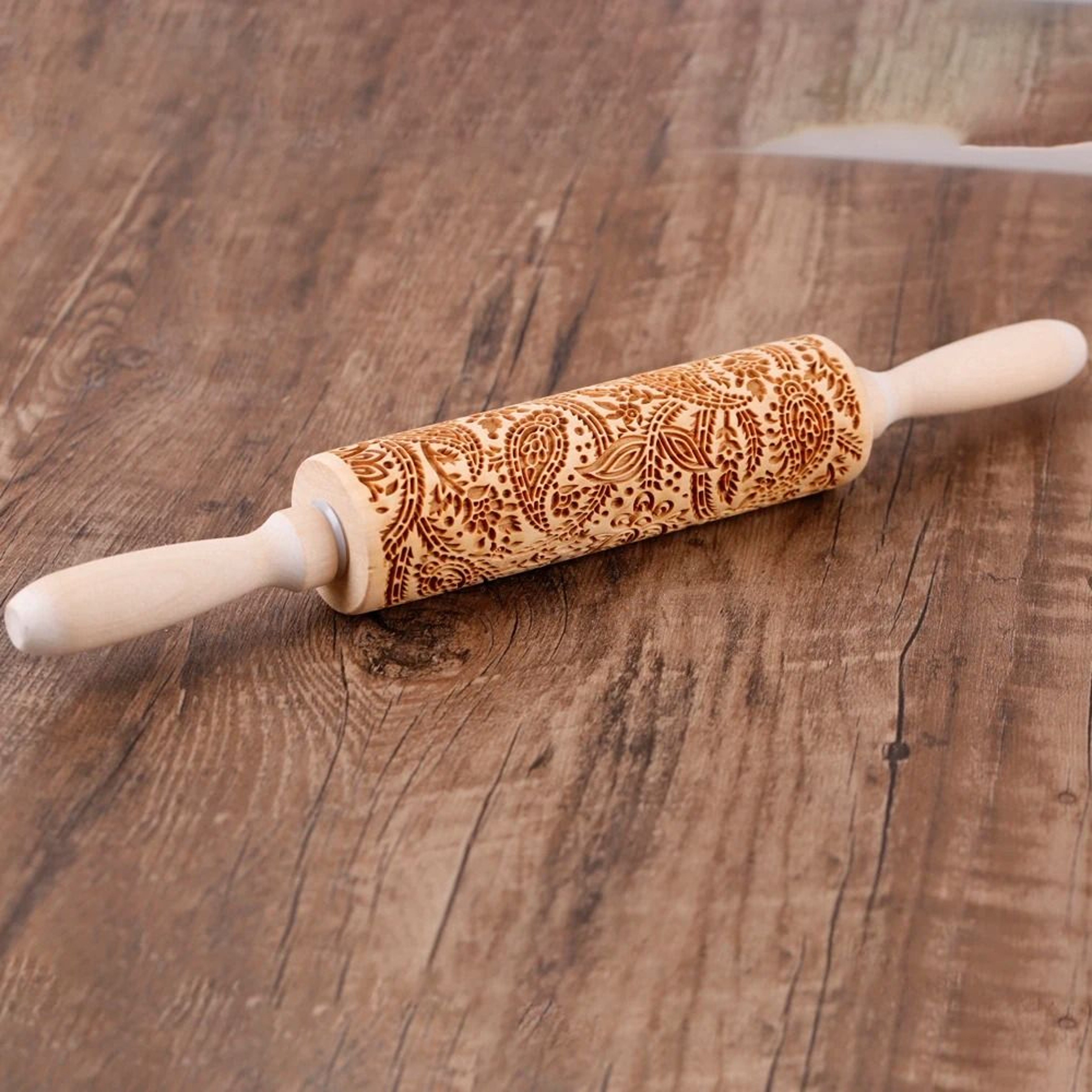 Engraved Wooden Rolling Pin For Decorative Baking 5