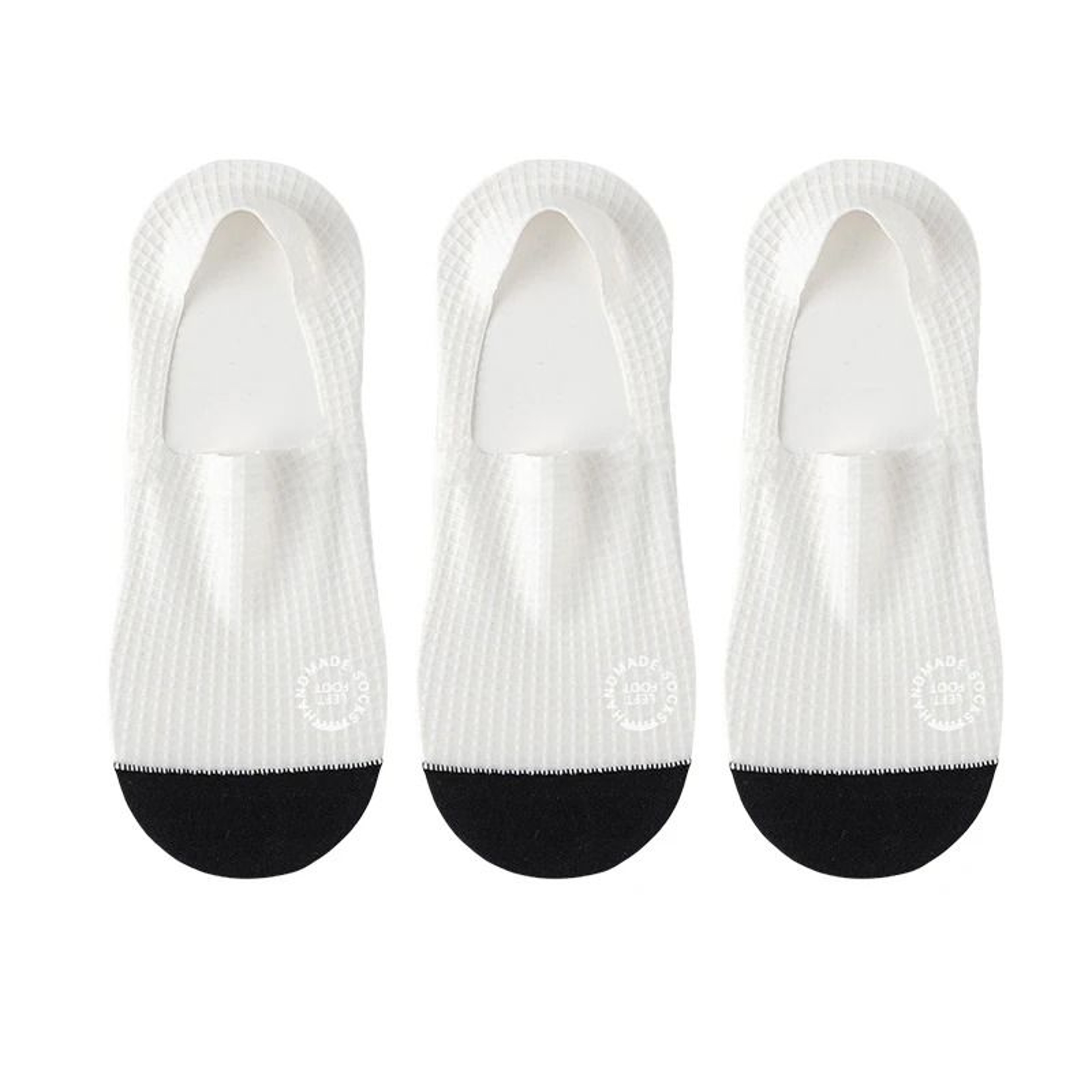 Mens Invisible Breathable Waffle Pattern Boat Socks 3Pack 6